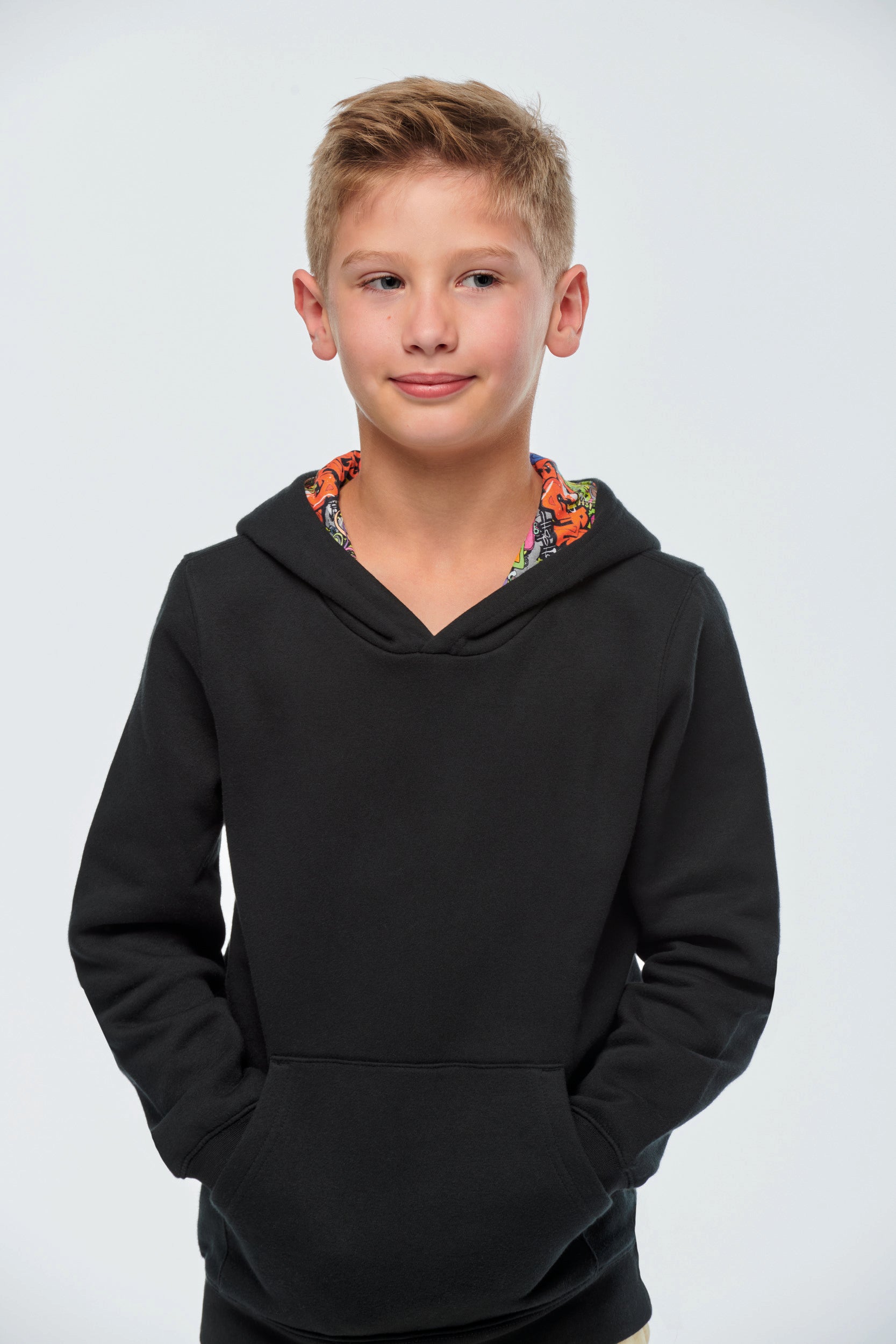 Uniseks sweatshirt met contrasterende capuchon voor kinderen