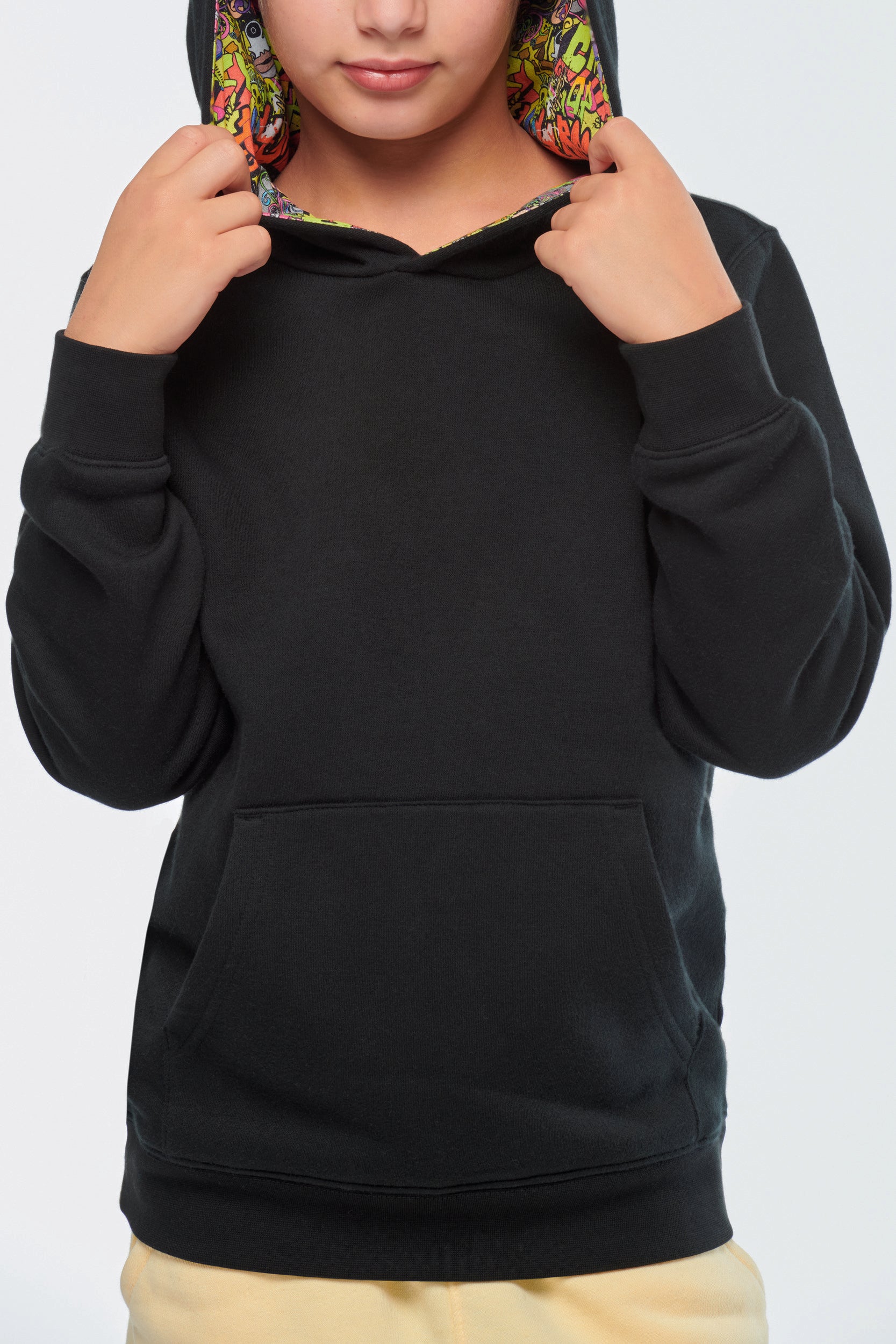 Uniseks sweatshirt met contrasterende capuchon voor kinderen