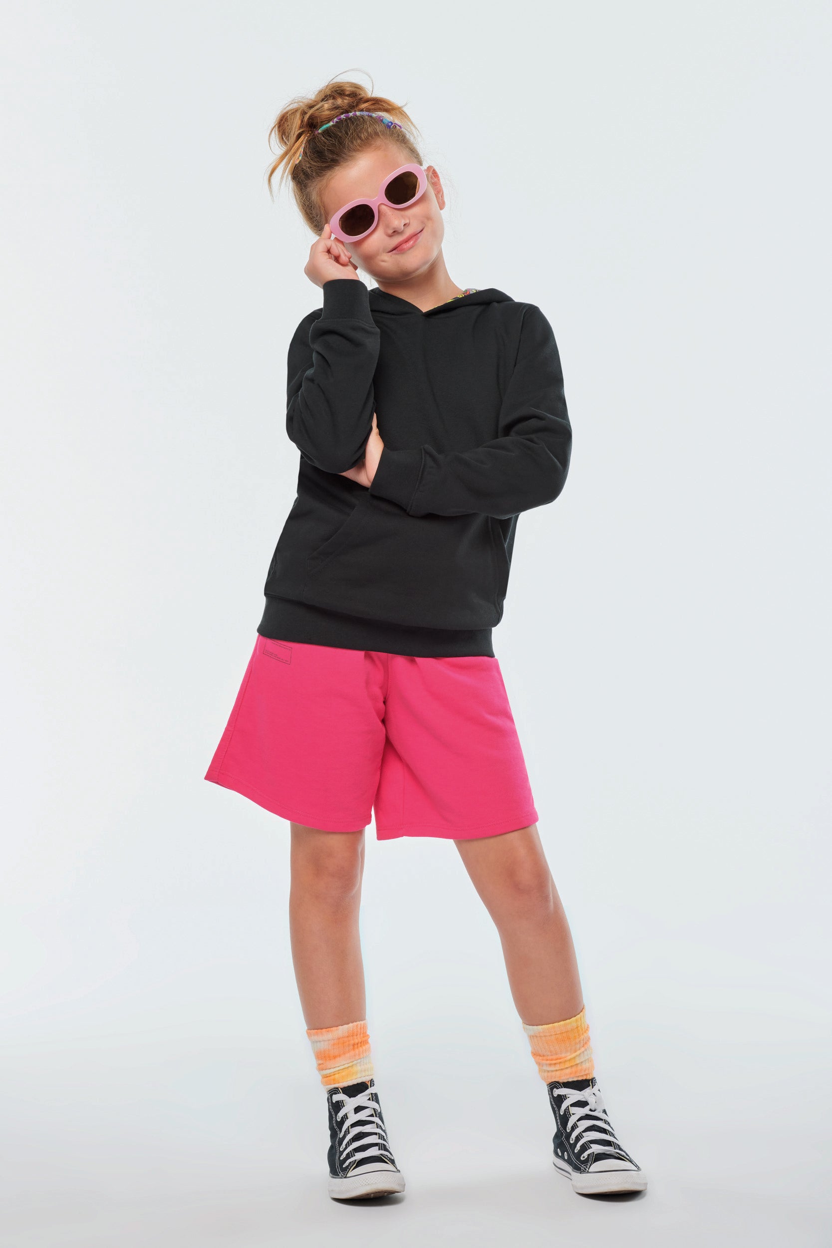 Uniseks sweatshirt met contrasterende capuchon voor kinderen
