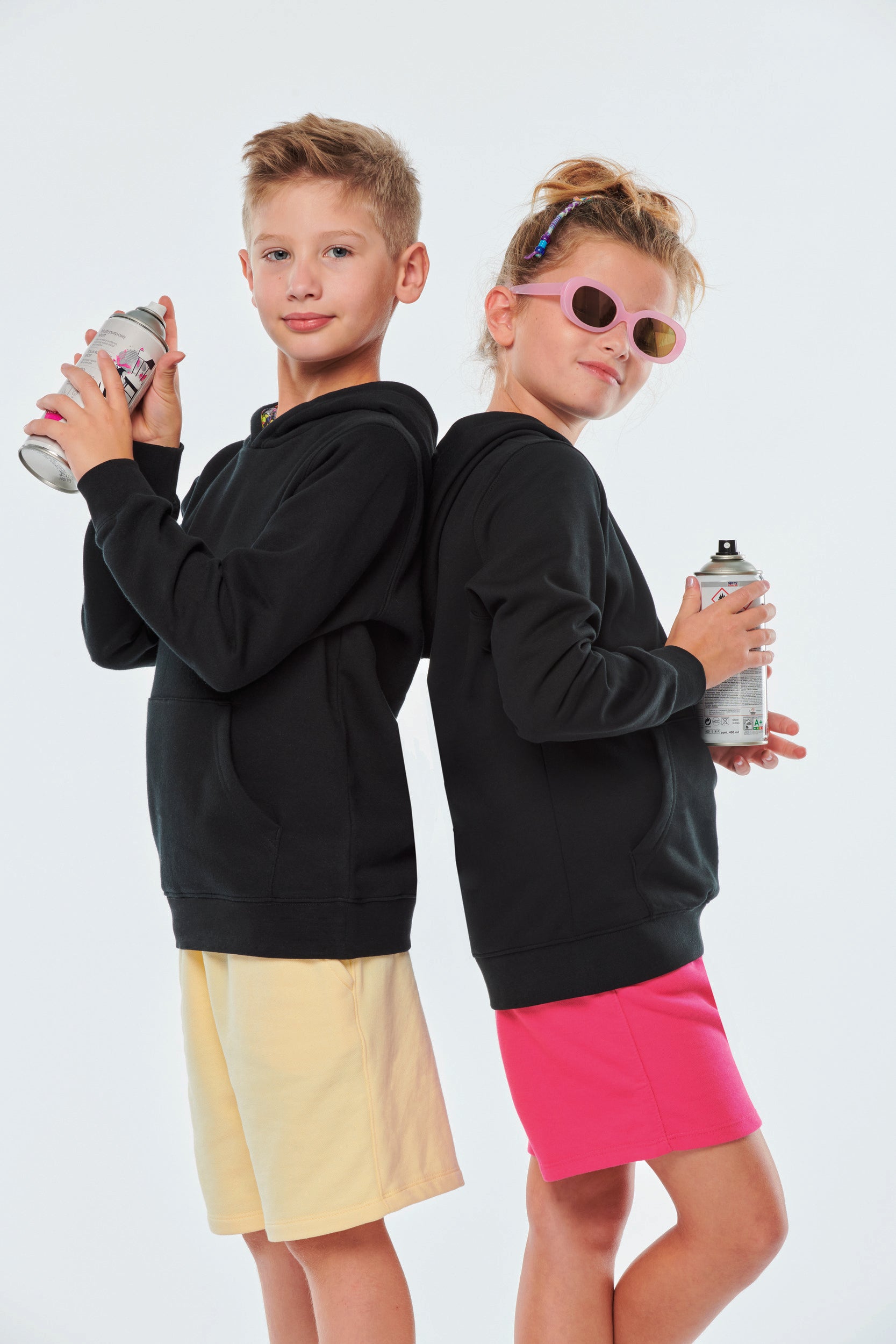 Uniseks sweatshirt met contrasterende capuchon voor kinderen