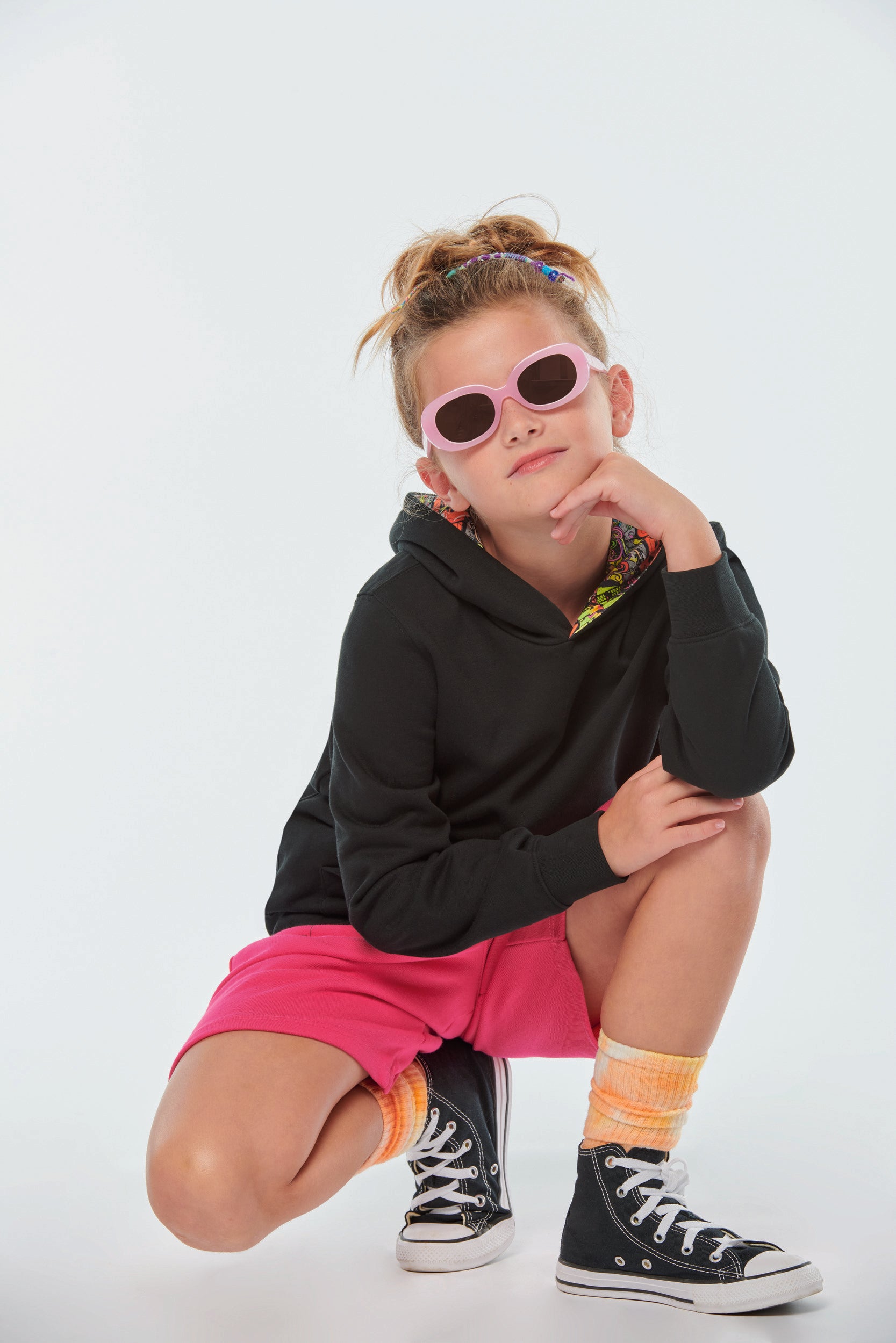 Uniseks sweatshirt met contrasterende capuchon voor kinderen