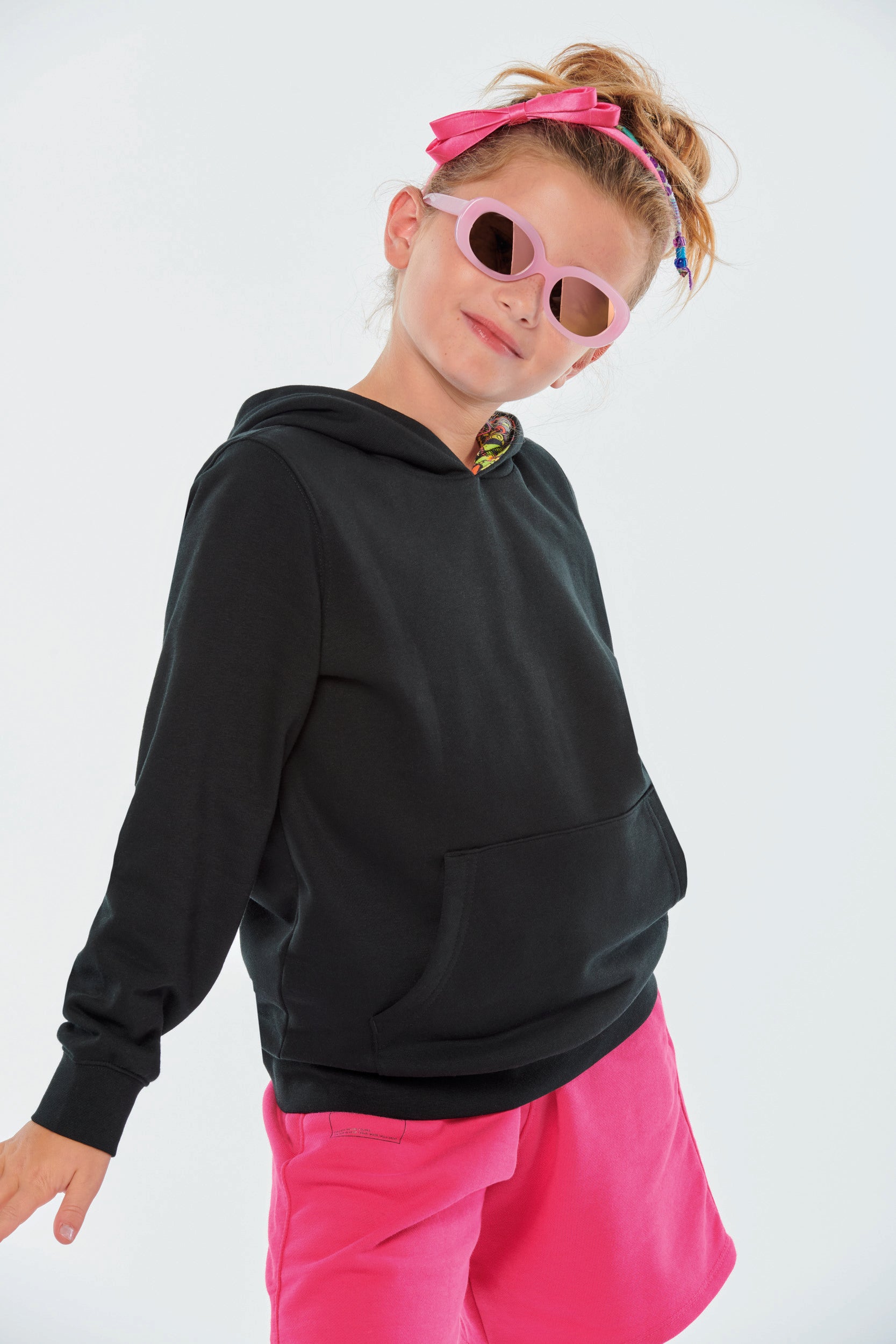 Uniseks sweatshirt met contrasterende capuchon voor kinderen