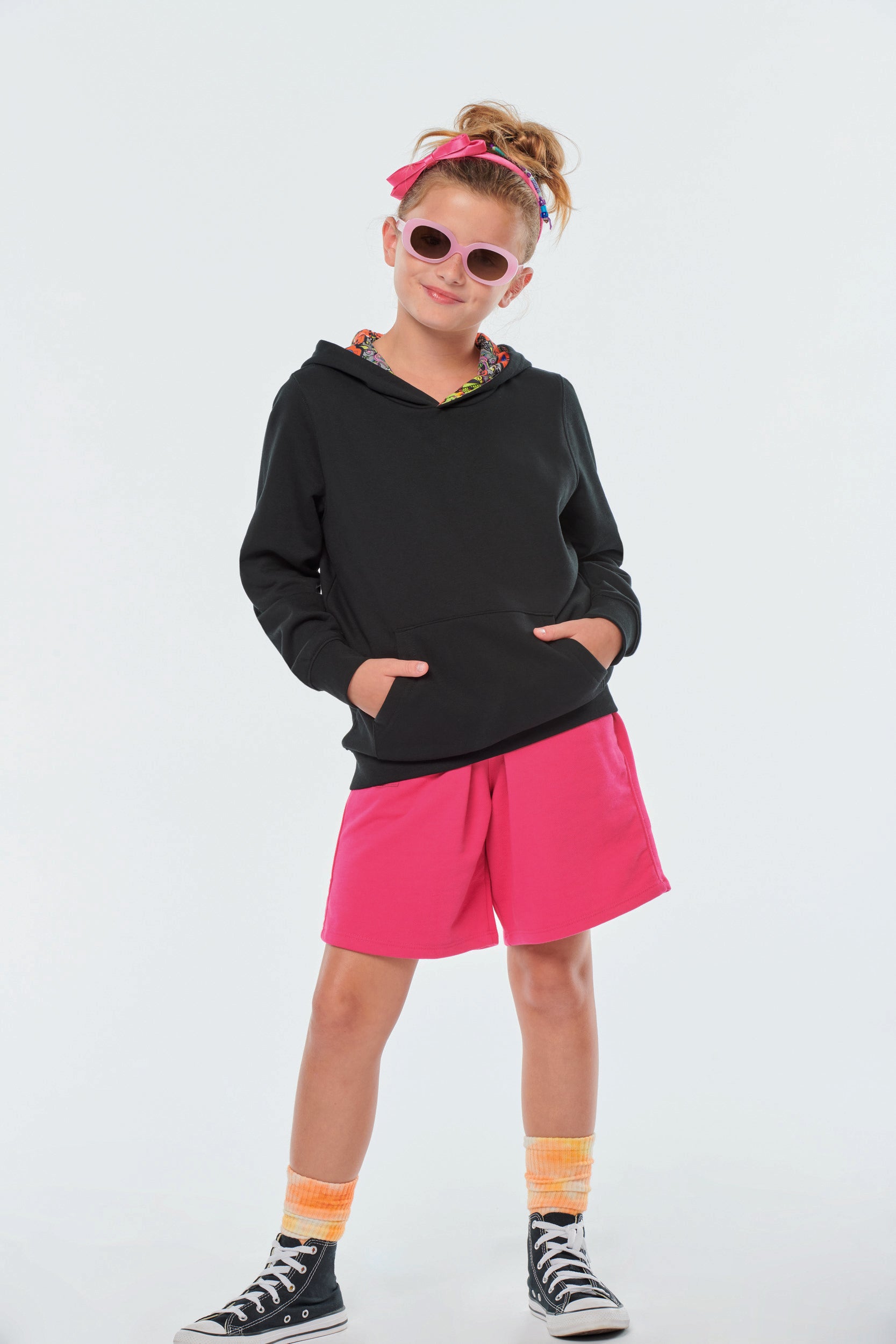 Uniseks sweatshirt met contrasterende capuchon voor kinderen