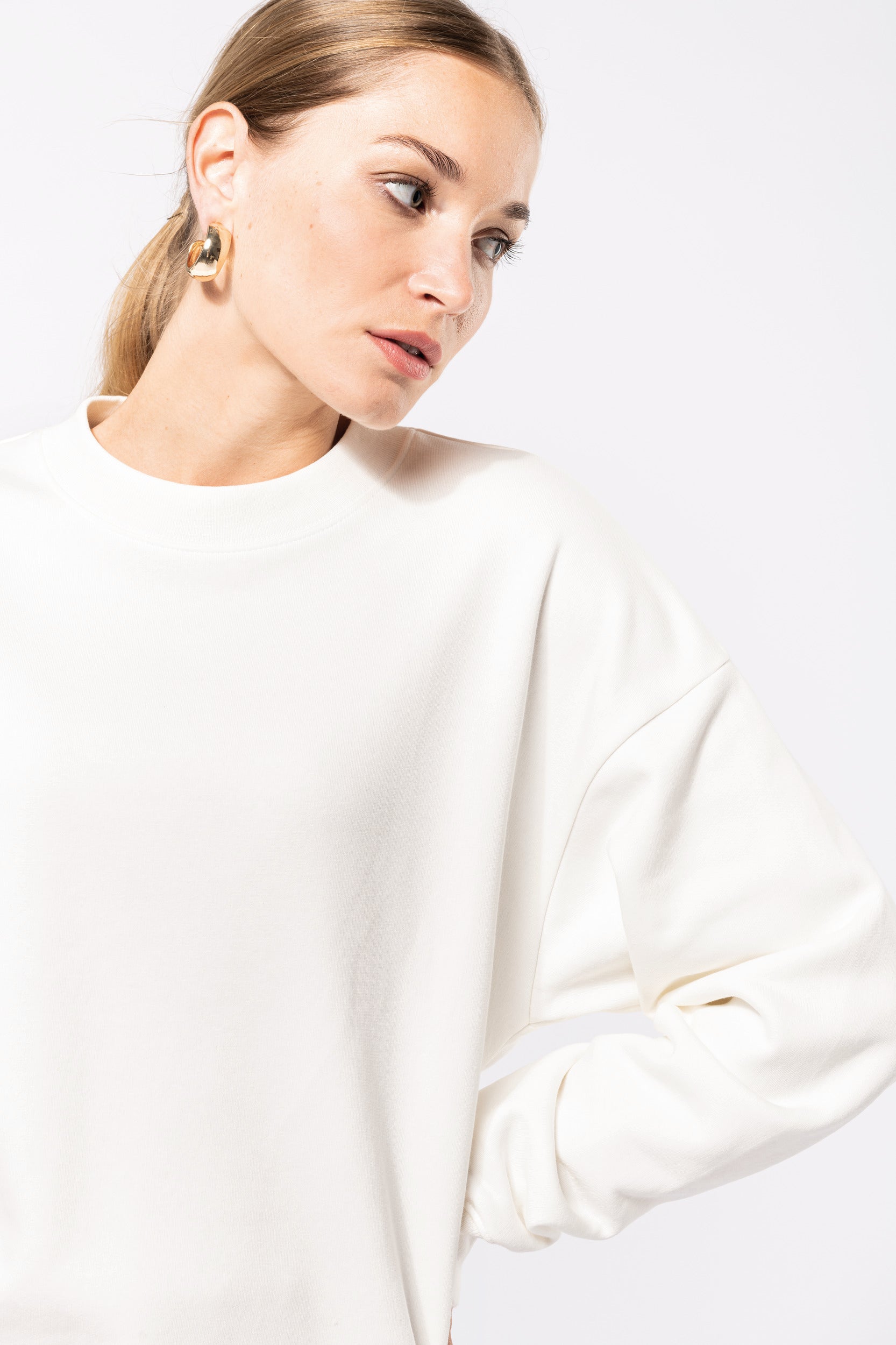 Uniseks milieuvriendelijk oversized sweatshirt met ronde hals