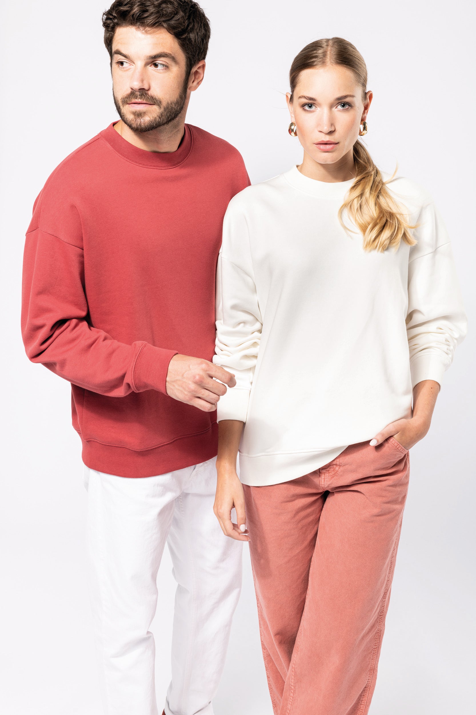 Uniseks milieuvriendelijk oversized sweatshirt met ronde hals