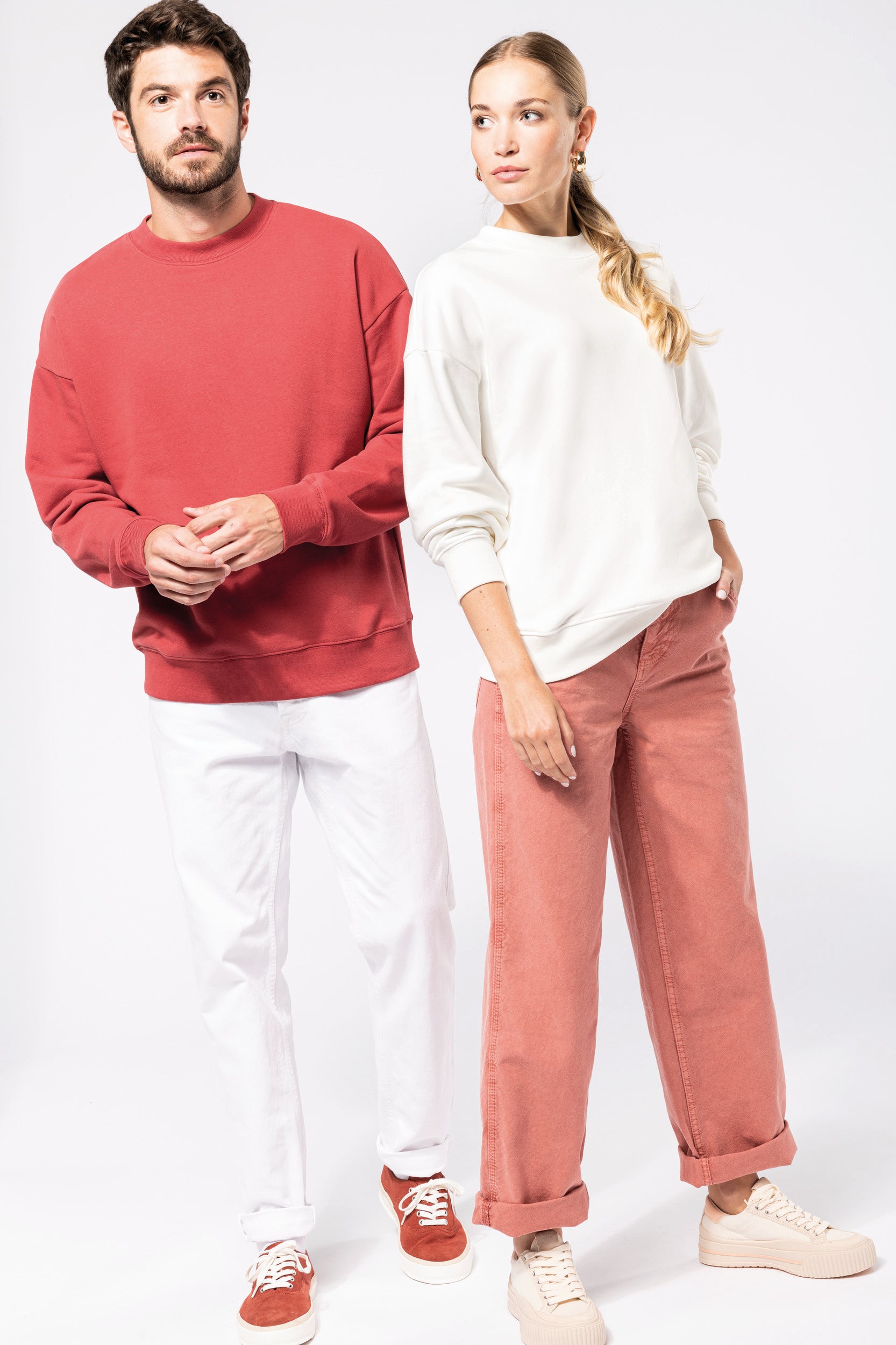 Uniseks milieuvriendelijk oversized sweatshirt met ronde hals