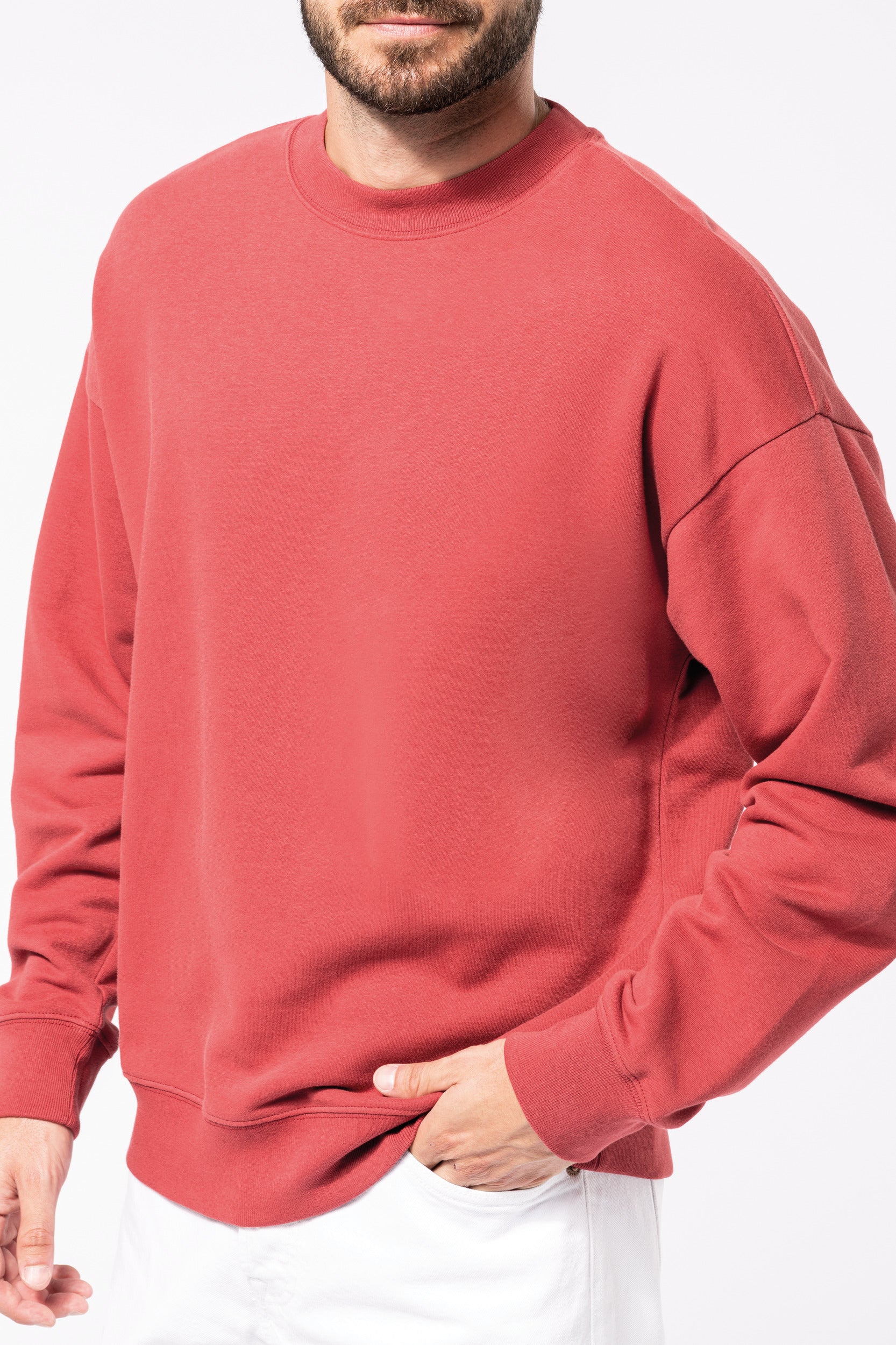 Uniseks milieuvriendelijk oversized sweatshirt met ronde hals
