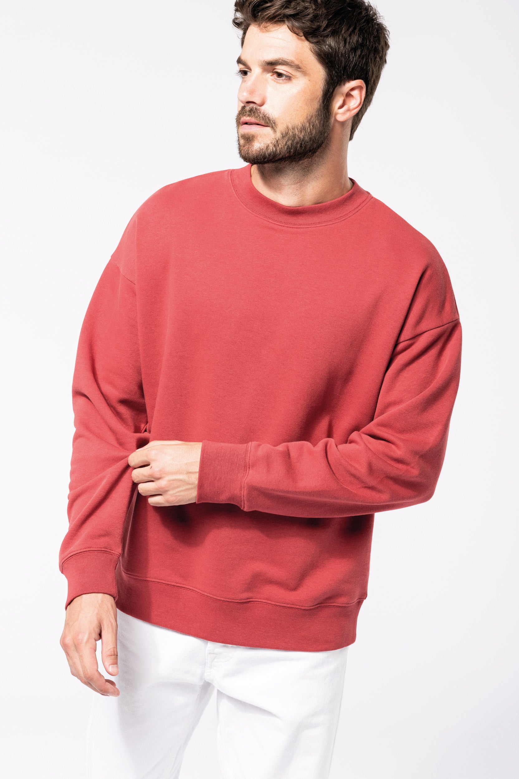 Uniseks milieuvriendelijk oversized sweatshirt met ronde hals