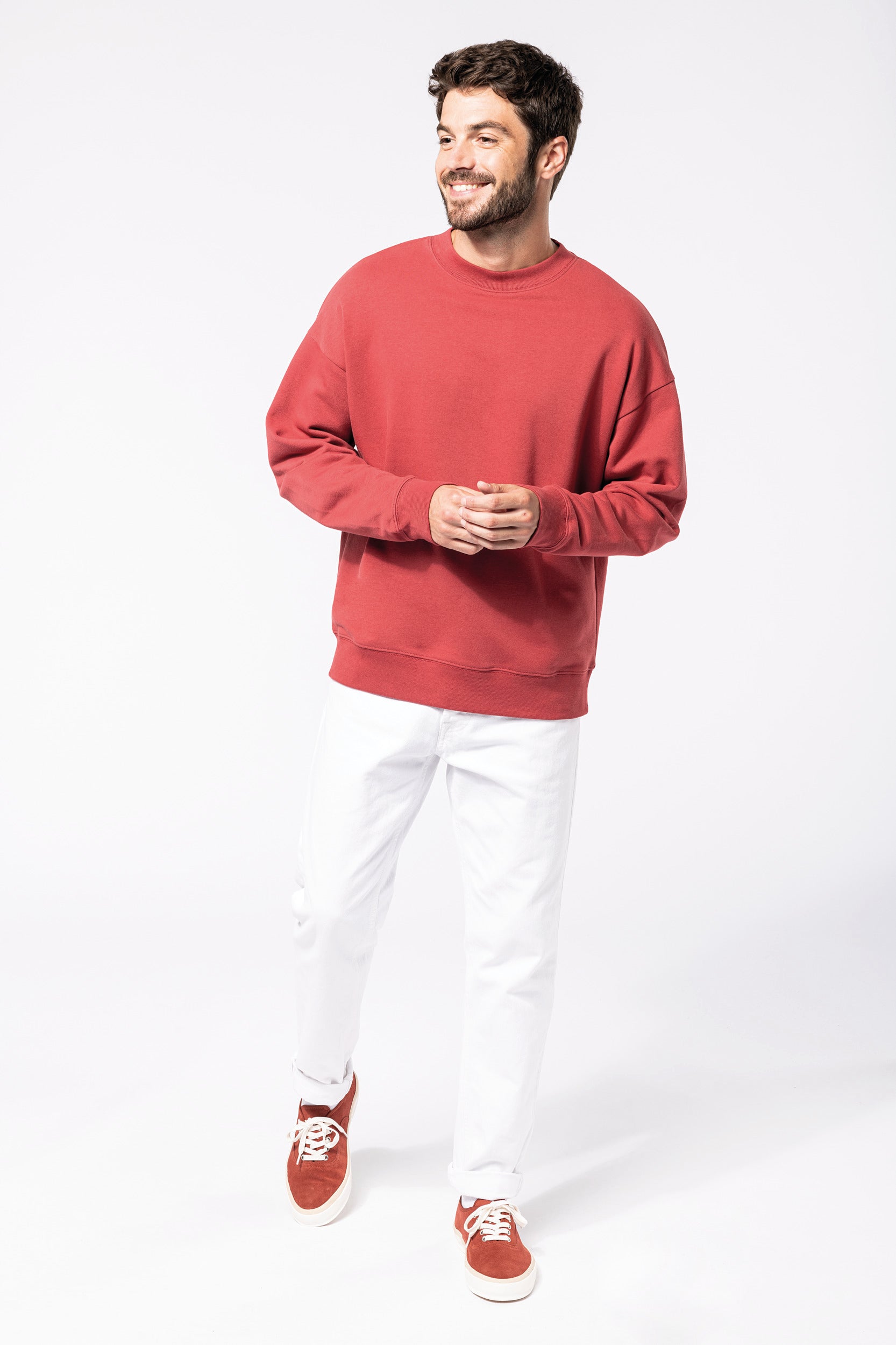 Uniseks milieuvriendelijk oversized sweatshirt met ronde hals