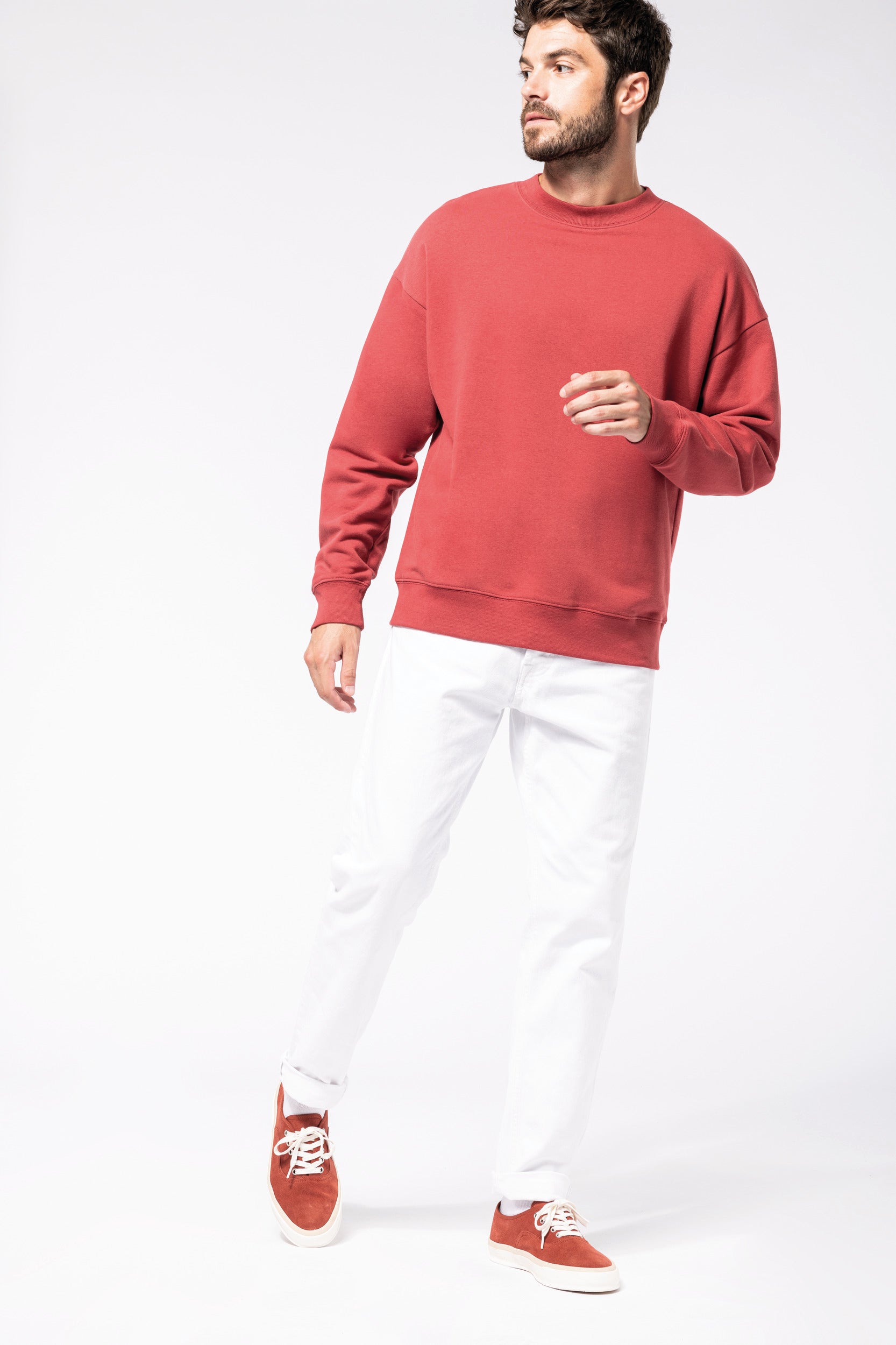 Uniseks milieuvriendelijk oversized sweatshirt met ronde hals