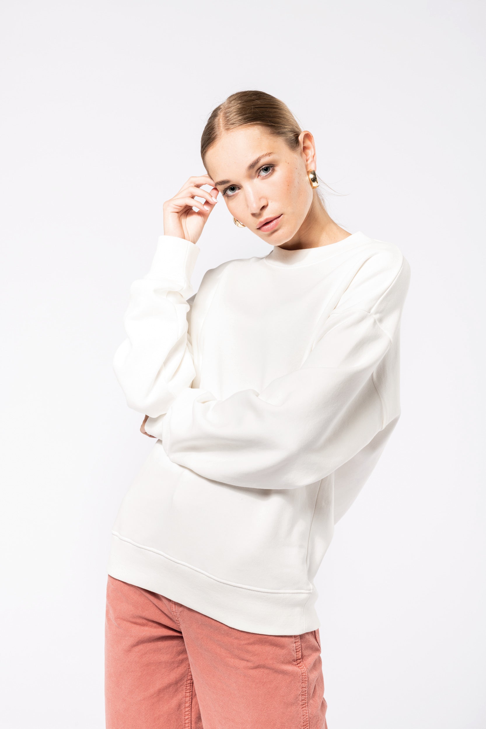 Uniseks milieuvriendelijk oversized sweatshirt met ronde hals