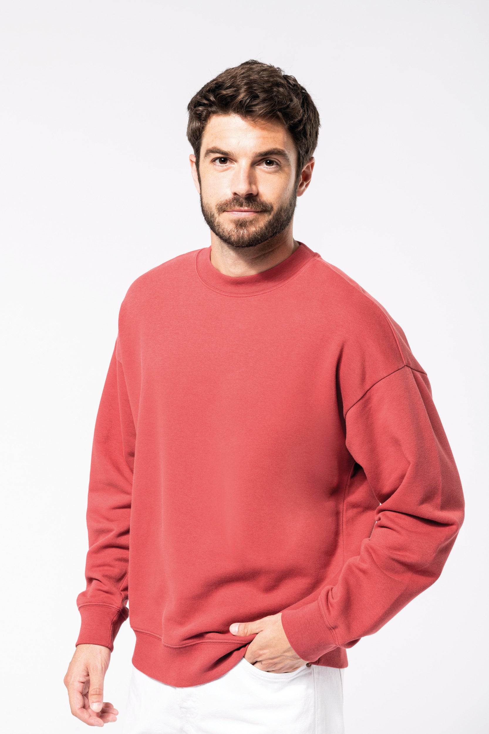 Uniseks milieuvriendelijk oversized sweatshirt met ronde hals
