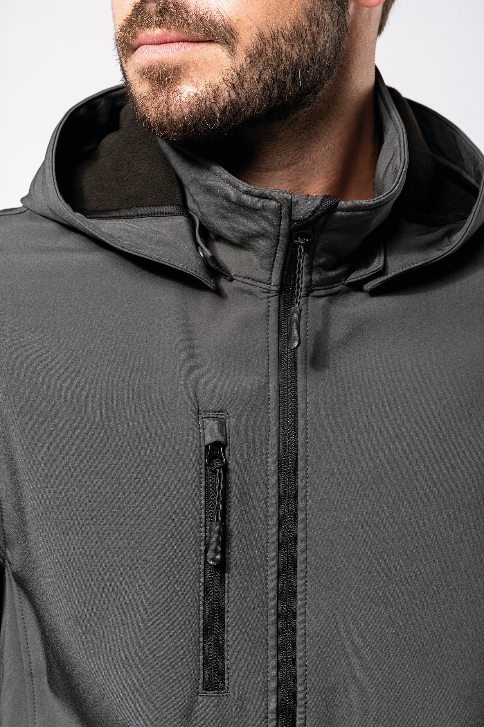 Veste Softshell 3 couches à capuche avec manches amovibles unisexe