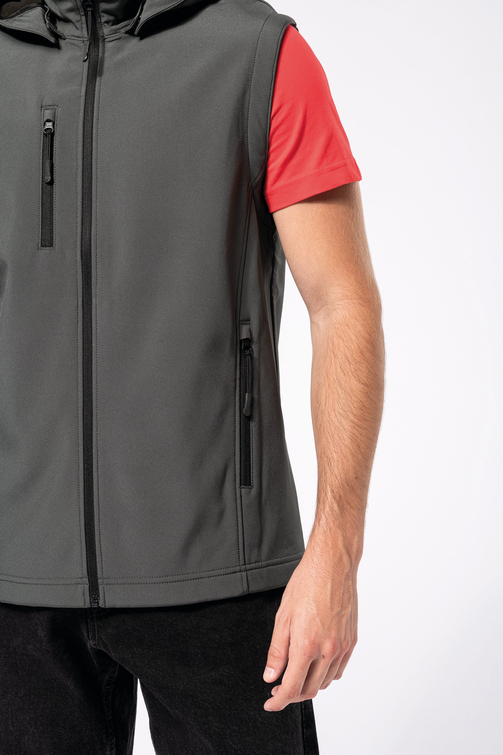 Veste Softshell 3 couches à capuche avec manches amovibles unisexe