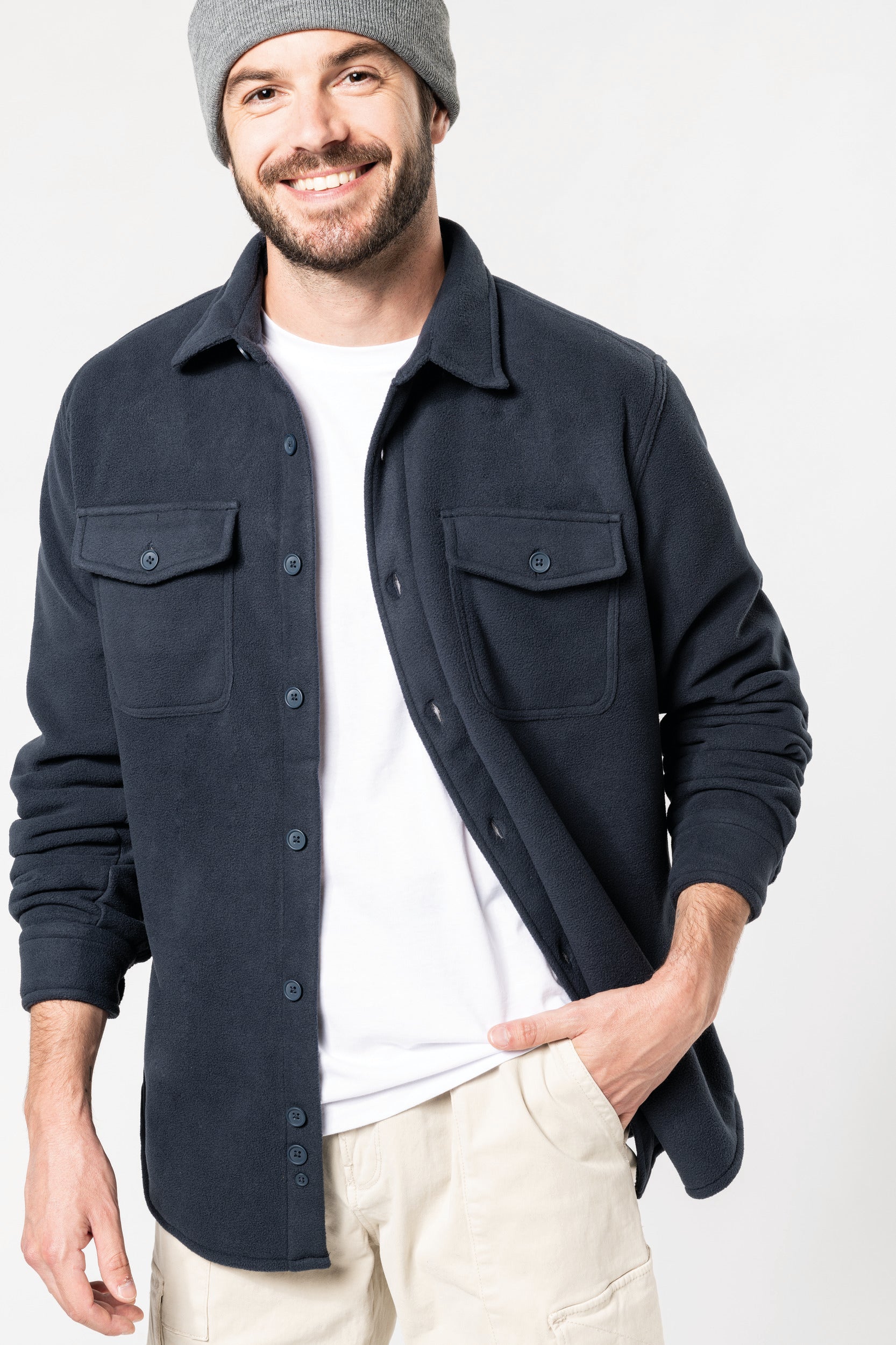 Surchemise polaire doublée sherpa polaire homme