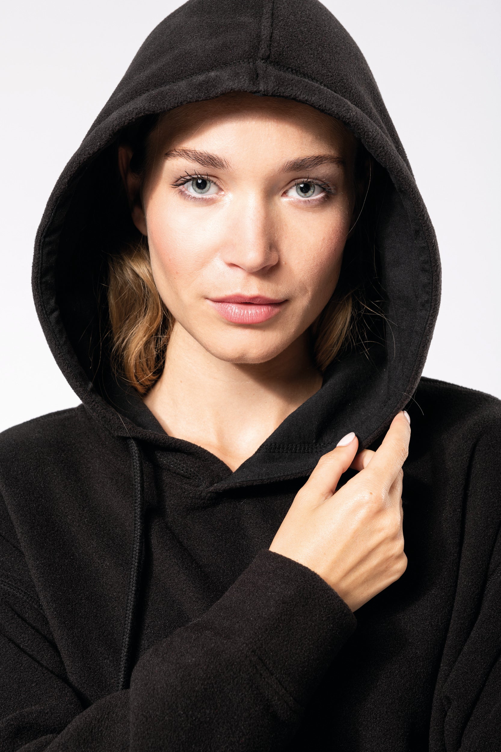 Uniseks gerecycled microfleece oversized sweatshirt met capuchon