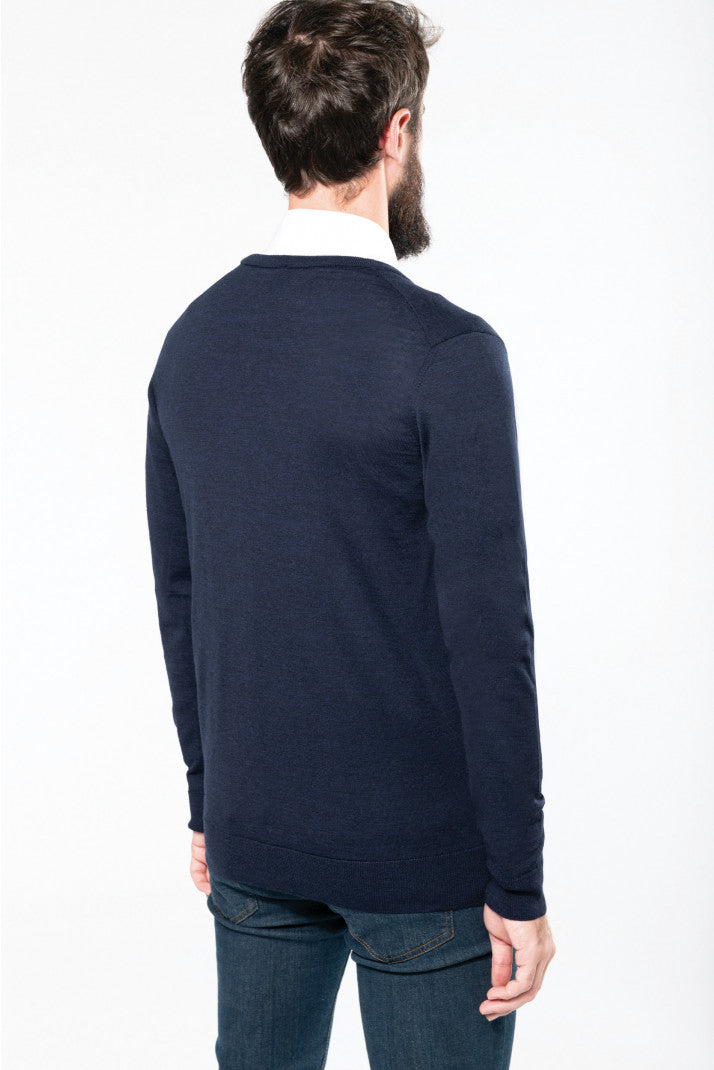 Heren merinosvest met knopen