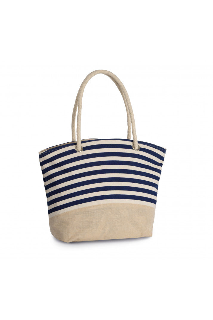 Sailor-style jute shopping bag