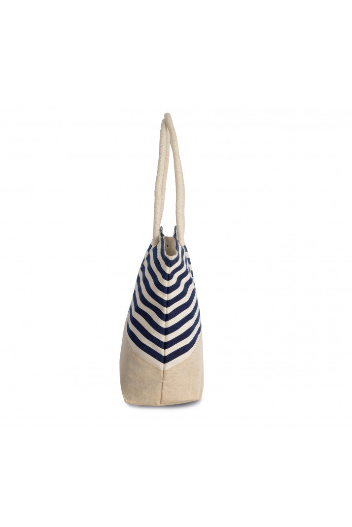Sailor-style jute shopping bag
