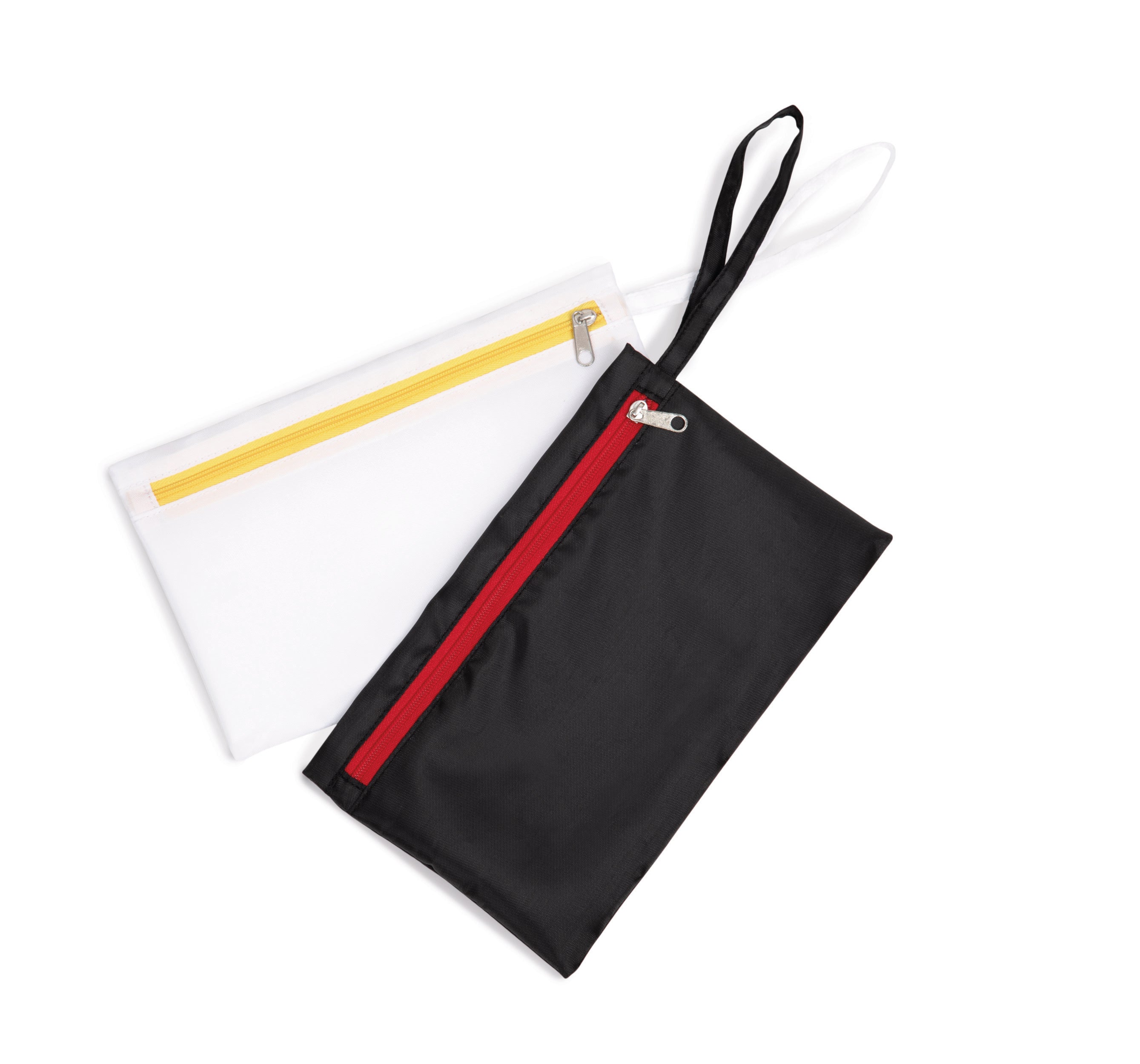 Double-compartment pouch, one of which is waterproof