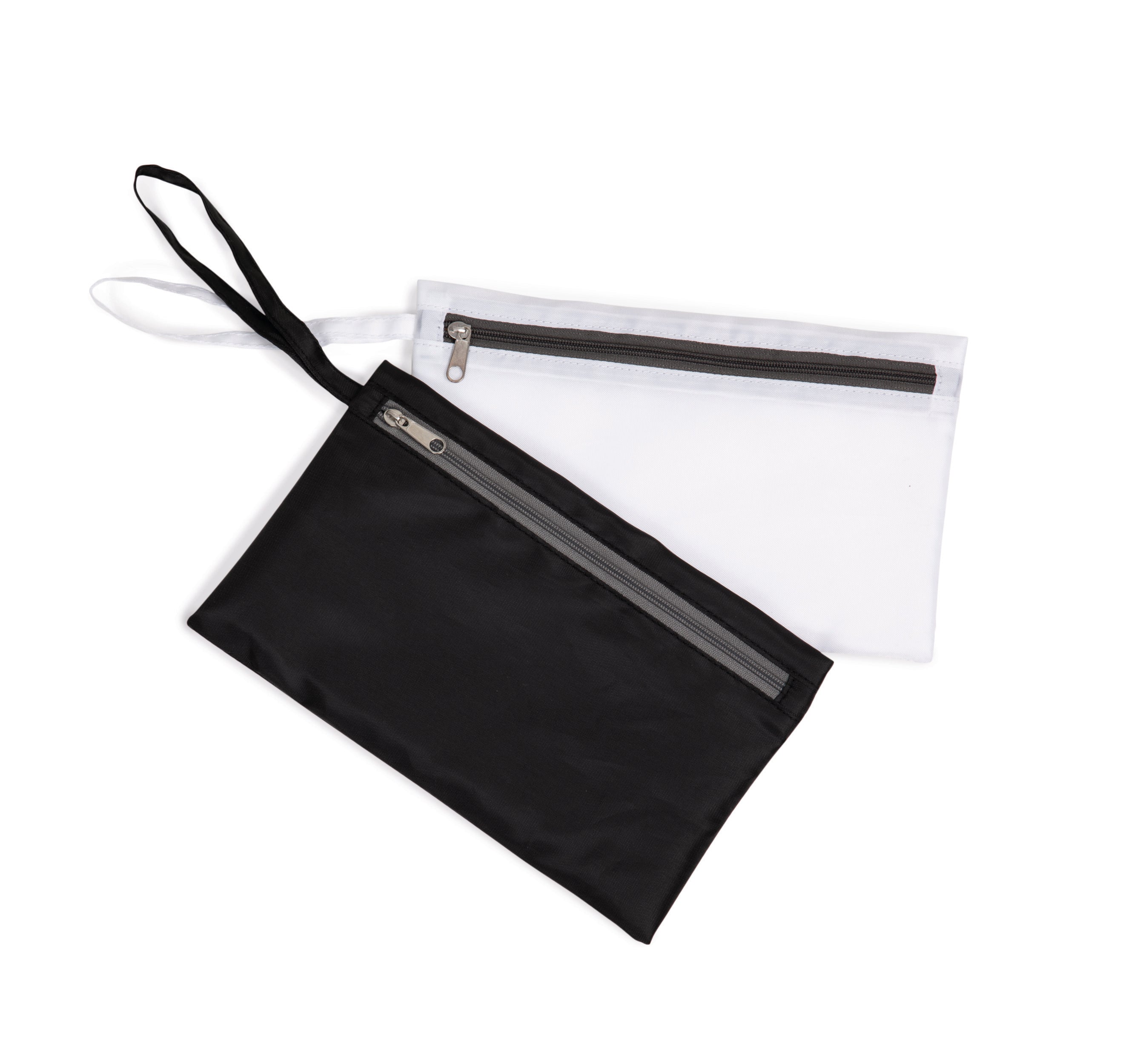 Double-compartment pouch, one of which is waterproof