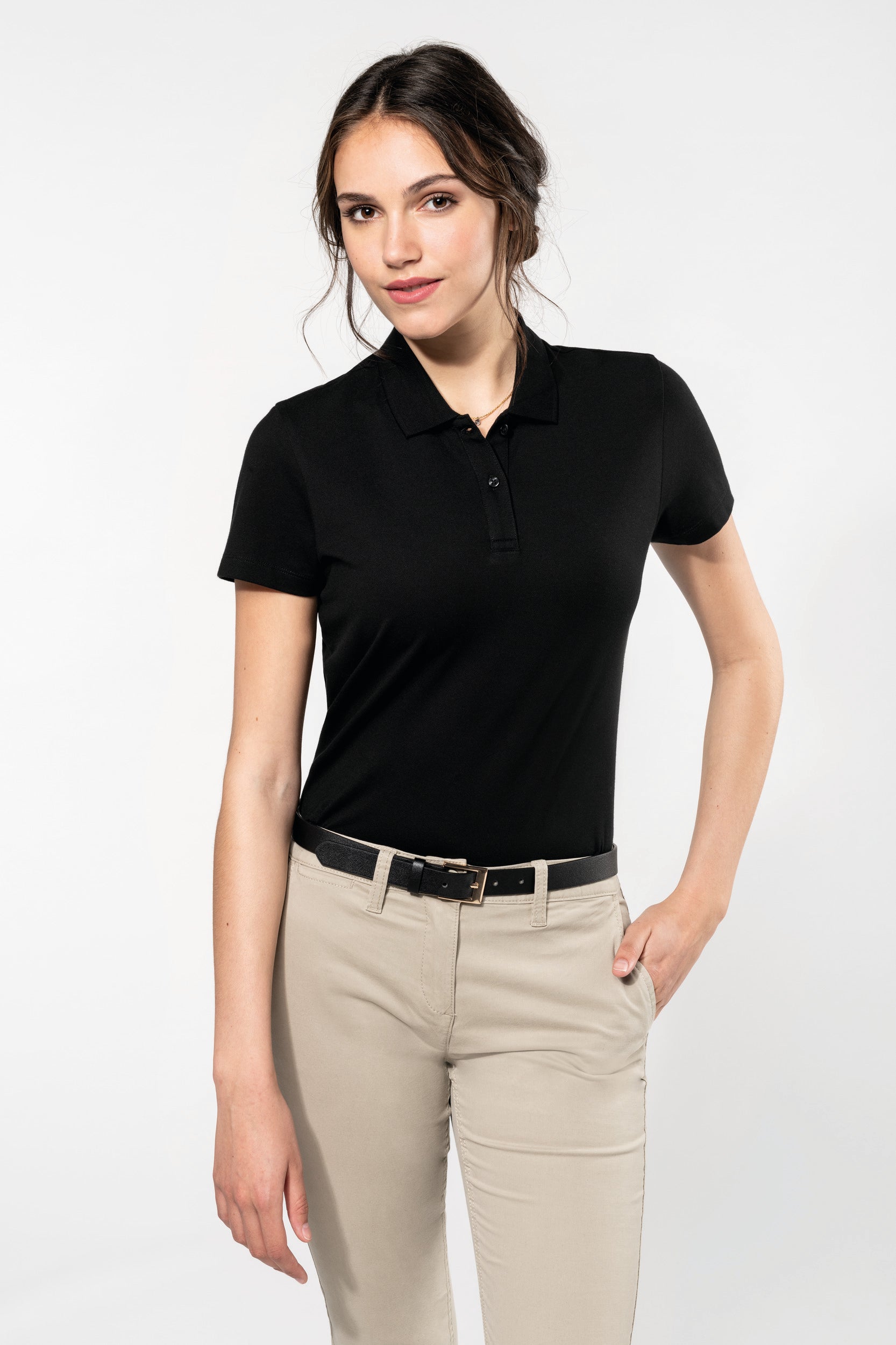 Polo Supima® manches courtes femme