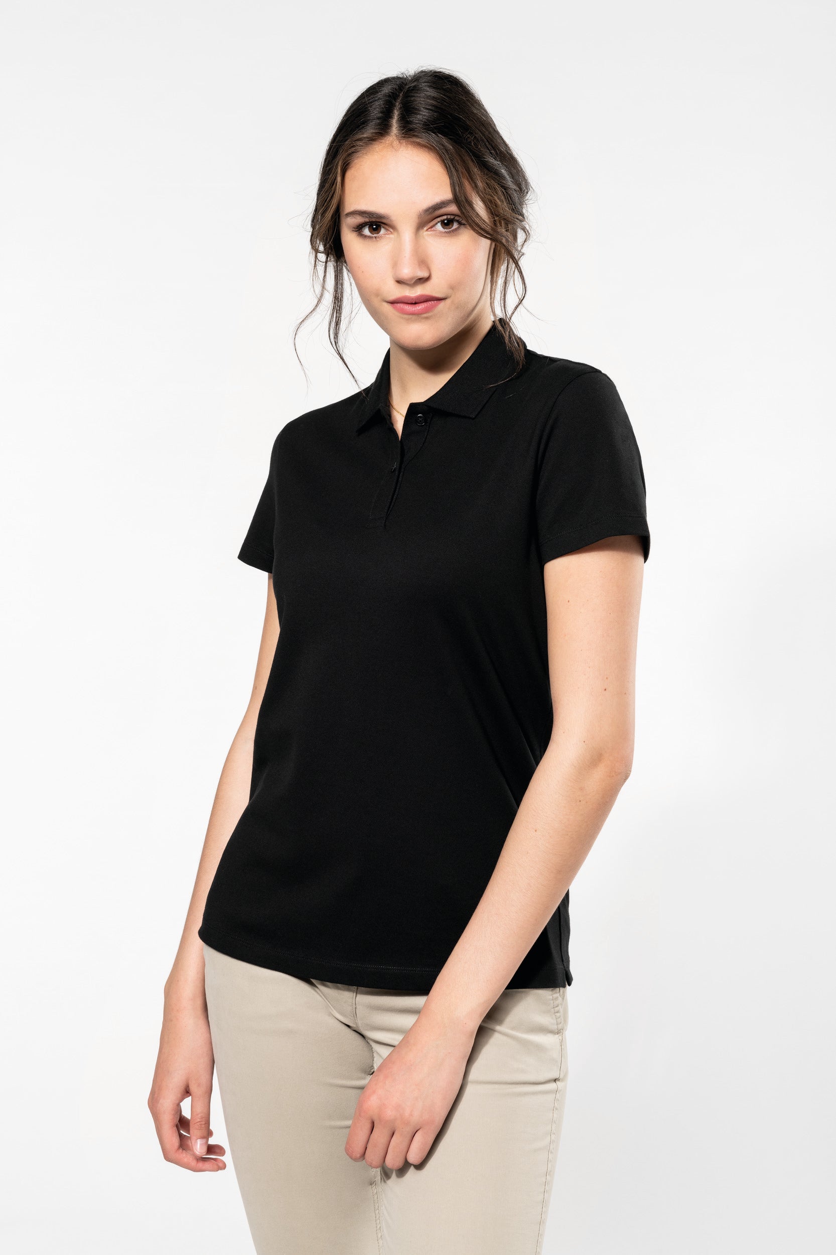 Polo Supima® manches courtes femme