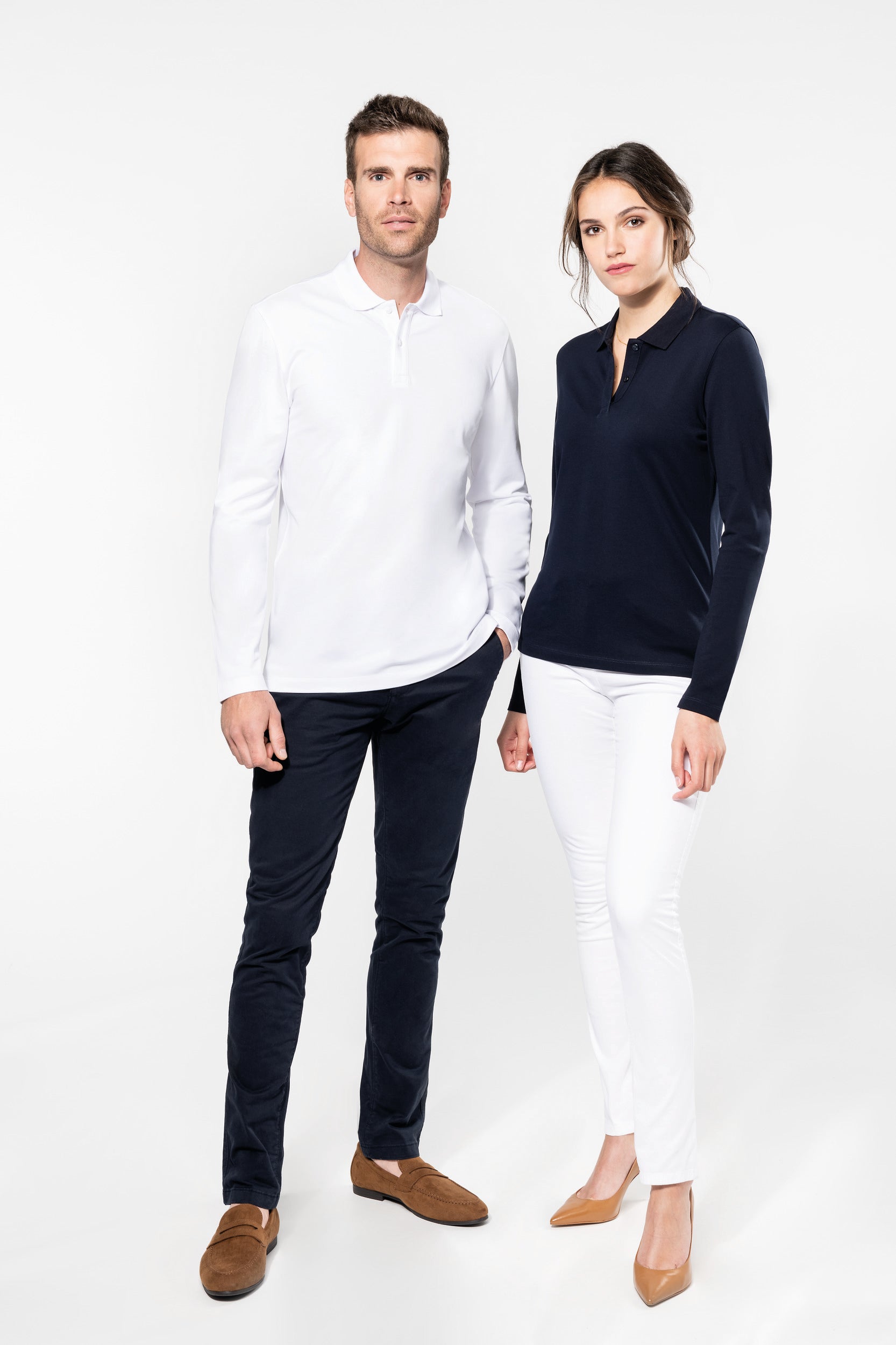 Women's long-sleeved Supima® polo shirt