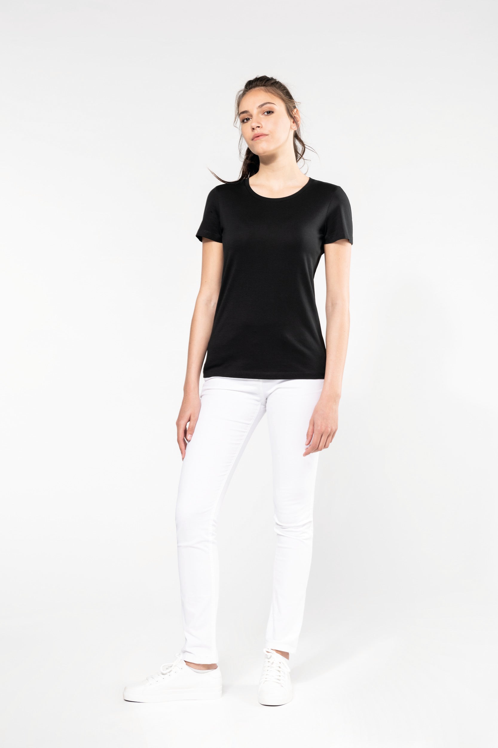T-shirt Supima® col rond manches courtes femme