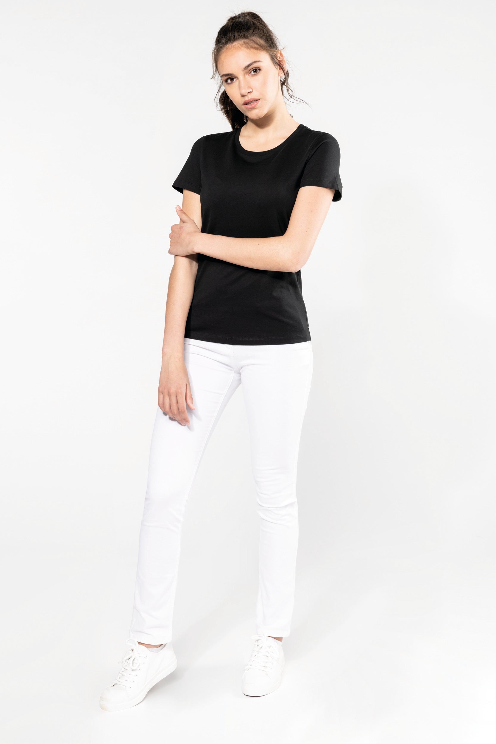 T-shirt Supima® col rond manches courtes femme