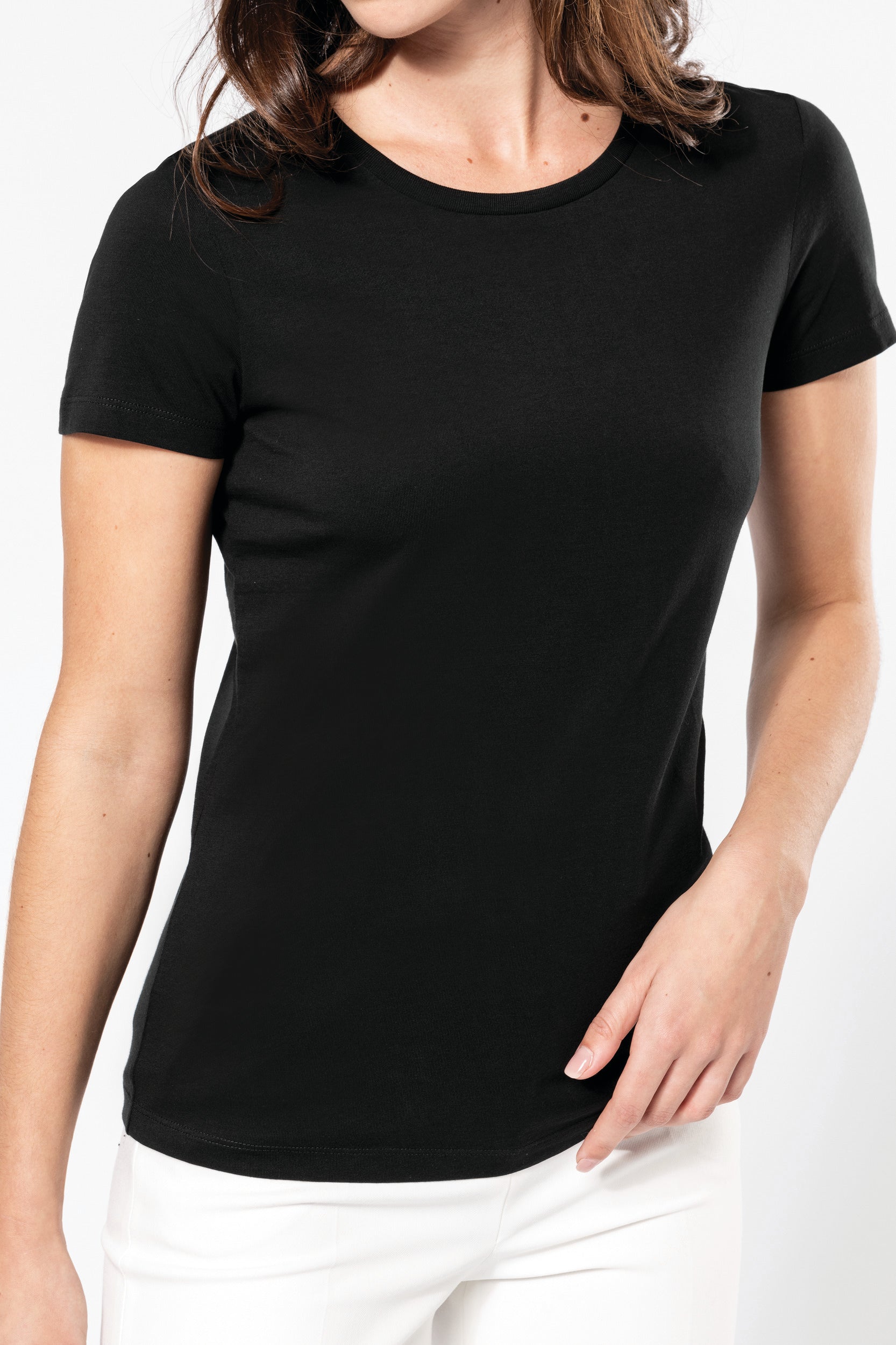 T-shirt Supima® col rond manches courtes femme