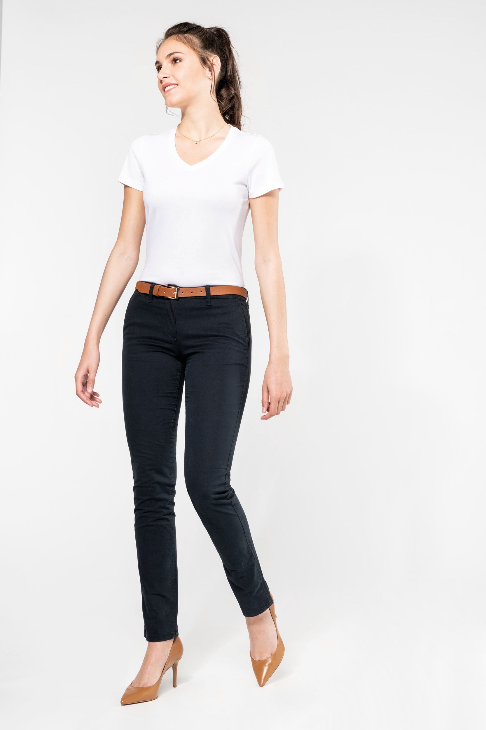 T-shirt Supima® col V manches courtes femme