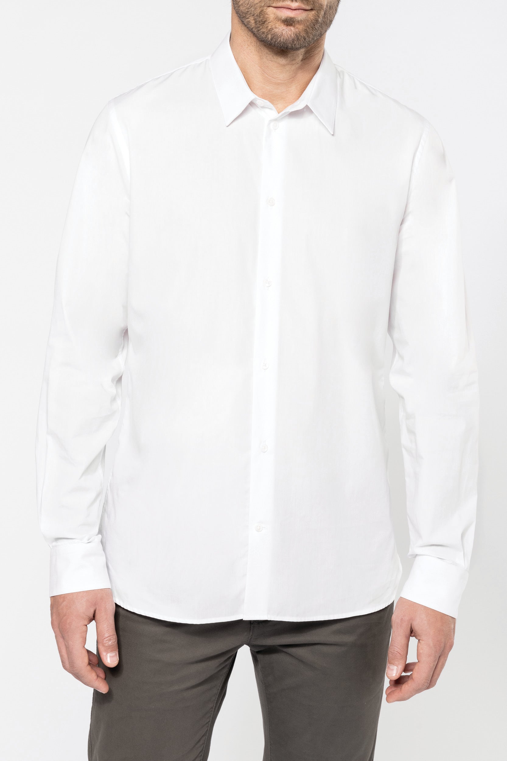 Chemise popeline manches longues homme