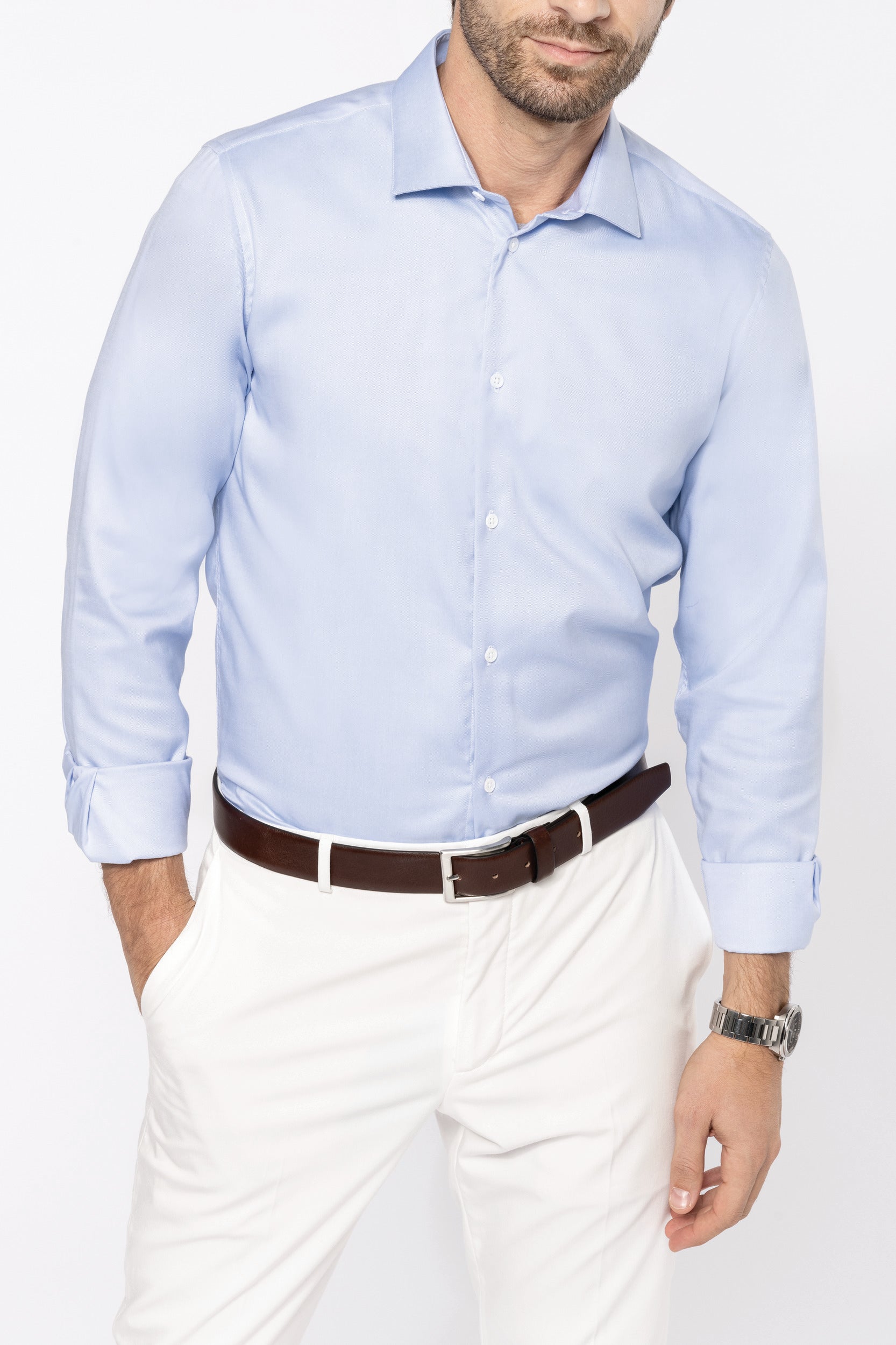 Chemise Oxford pinpoint manches longues homme