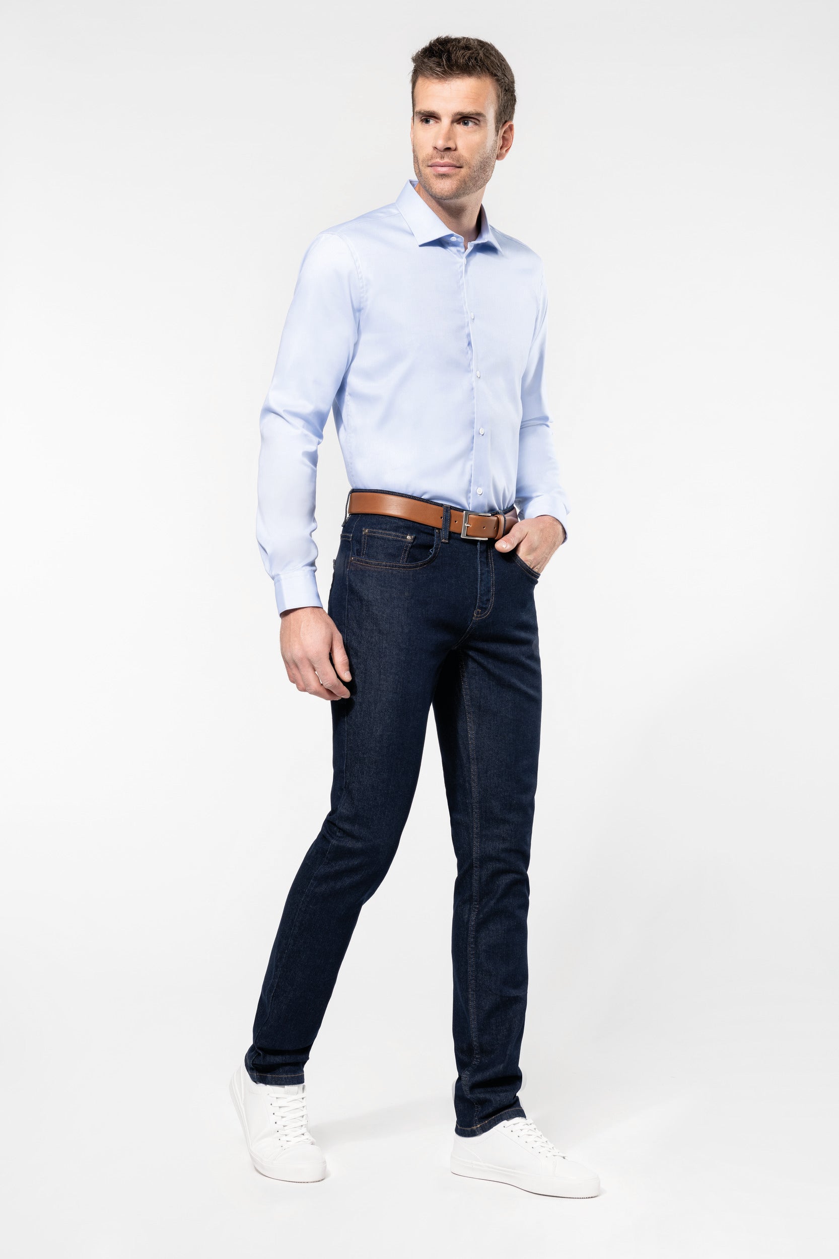 Chemise Oxford pinpoint manches longues homme