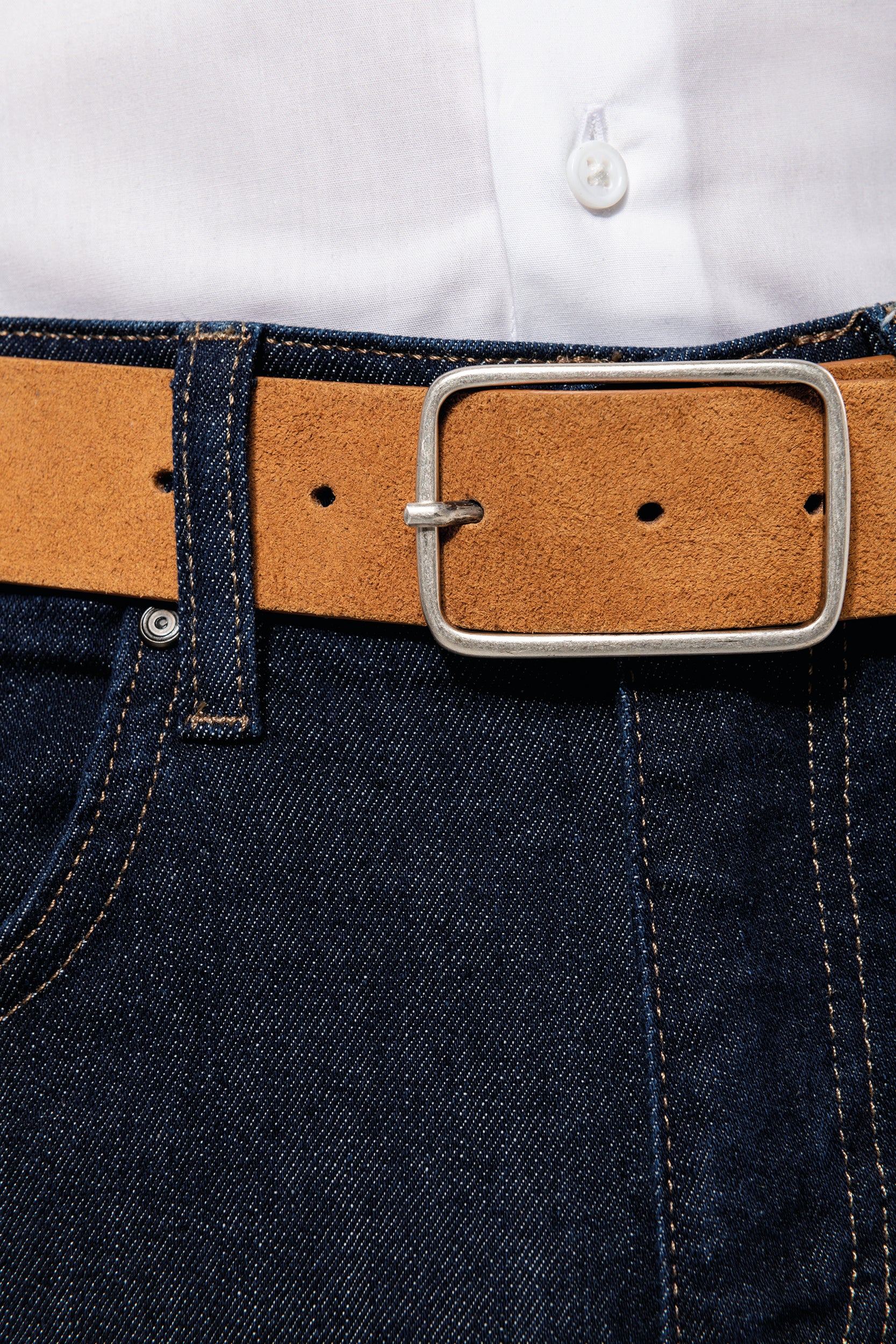 Men's suede leather belt