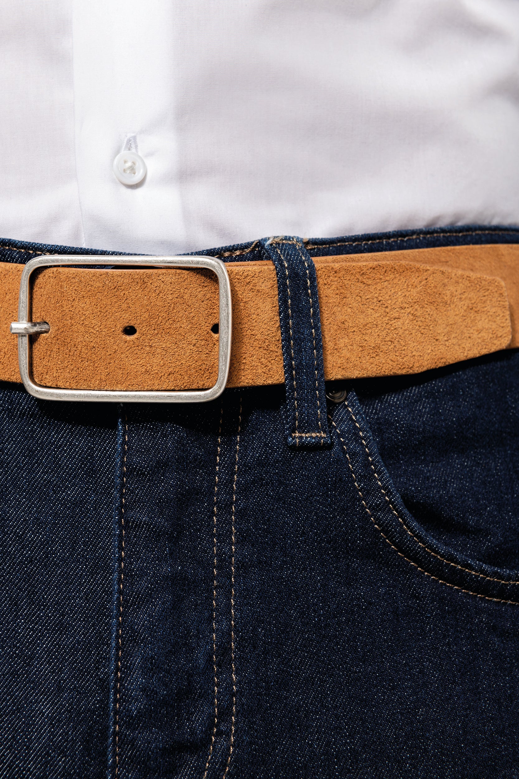 Men's suede leather belt