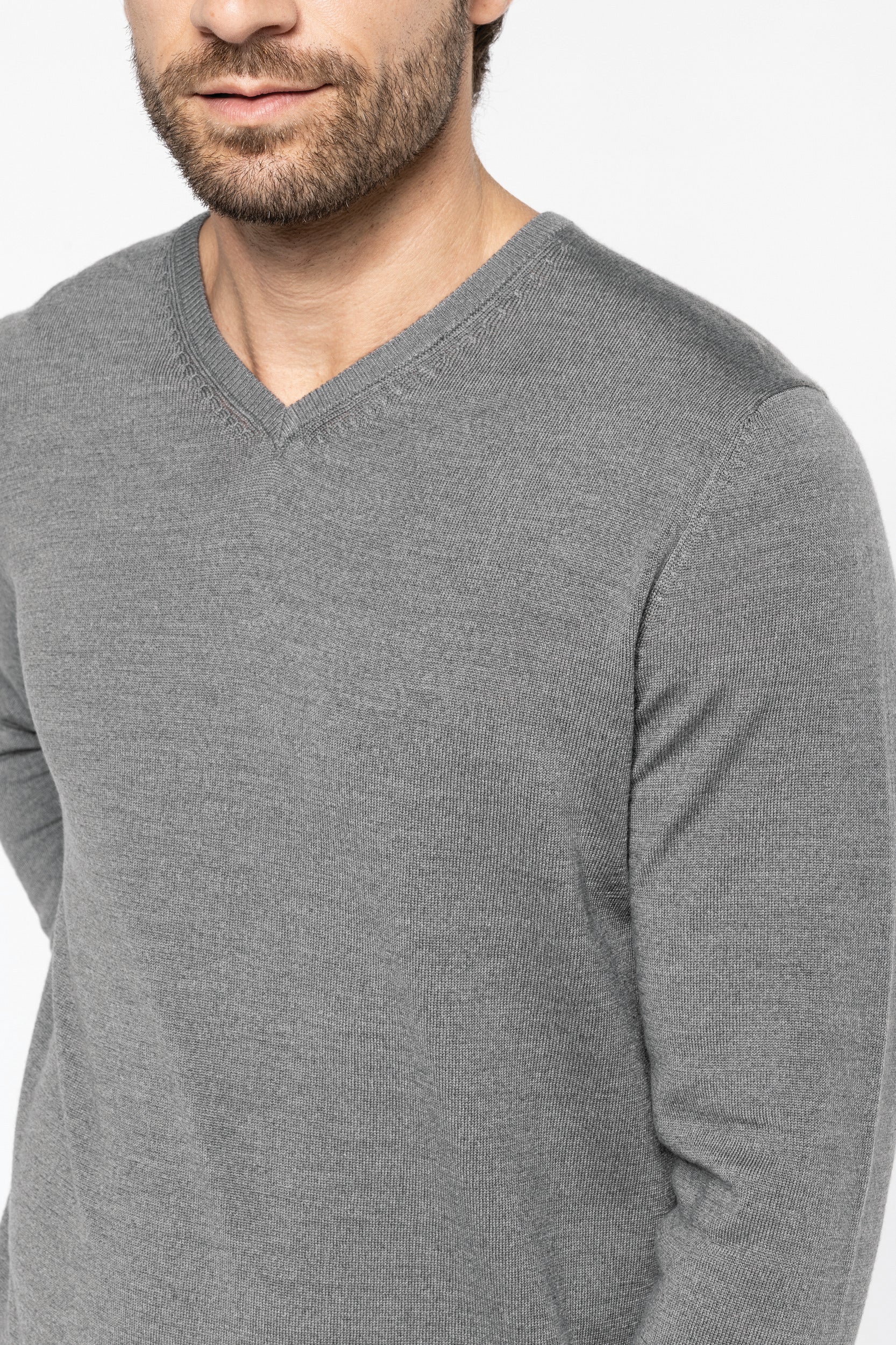 Pull Mérinos col V homme
