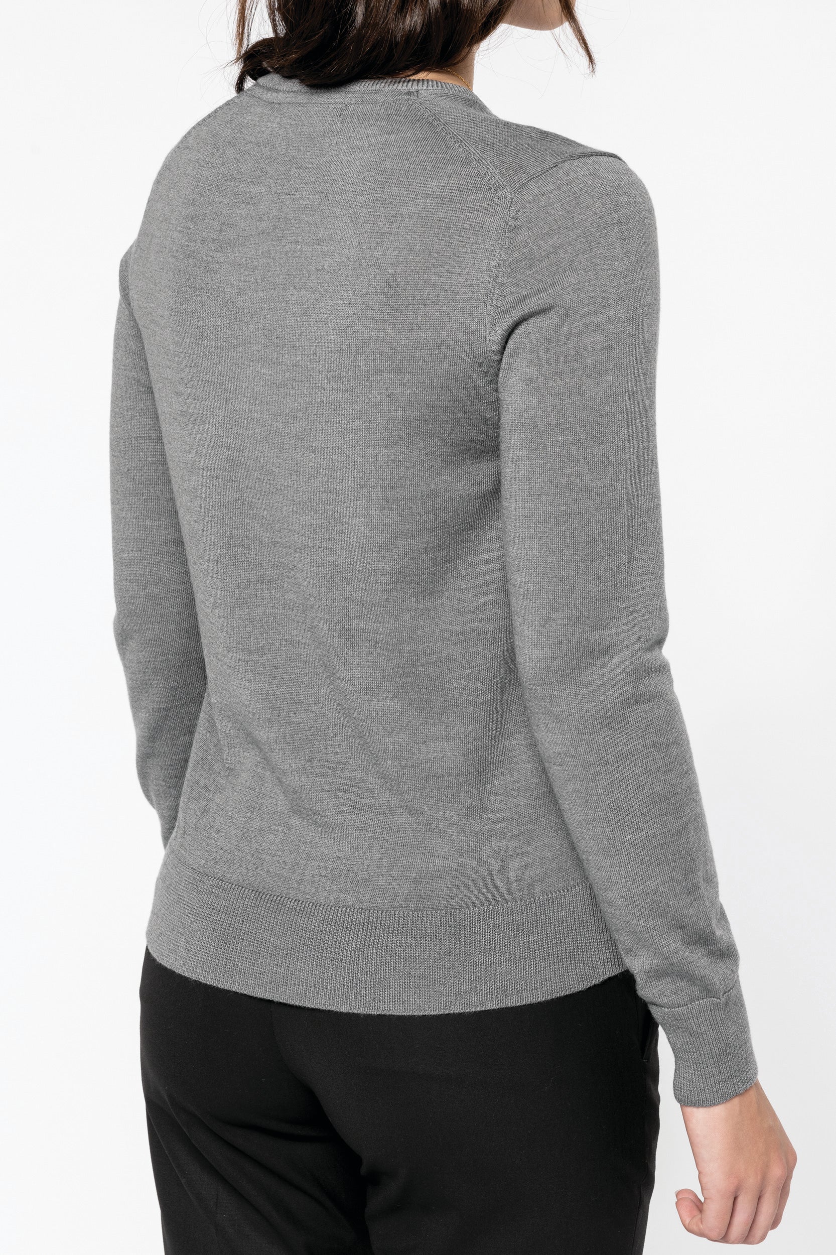 Pull Mérinos col V femme