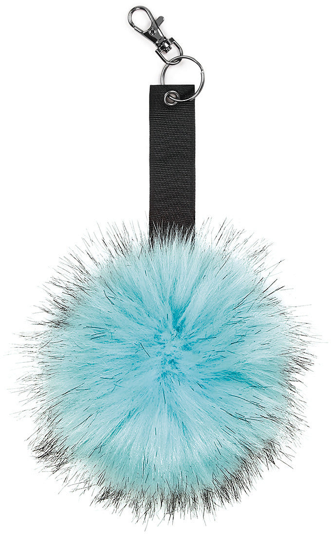 Faux fur pom pom keyring