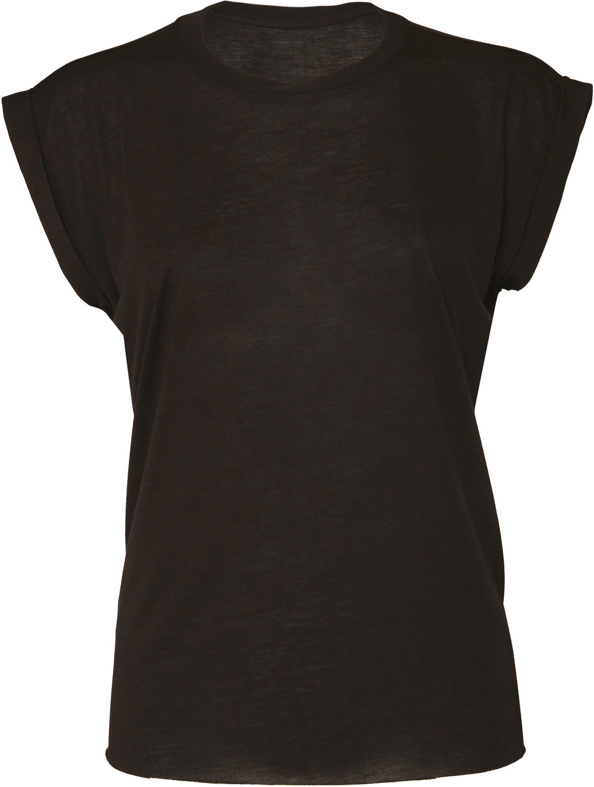 Soepel vallend T-shirt met opgerolde mouwen