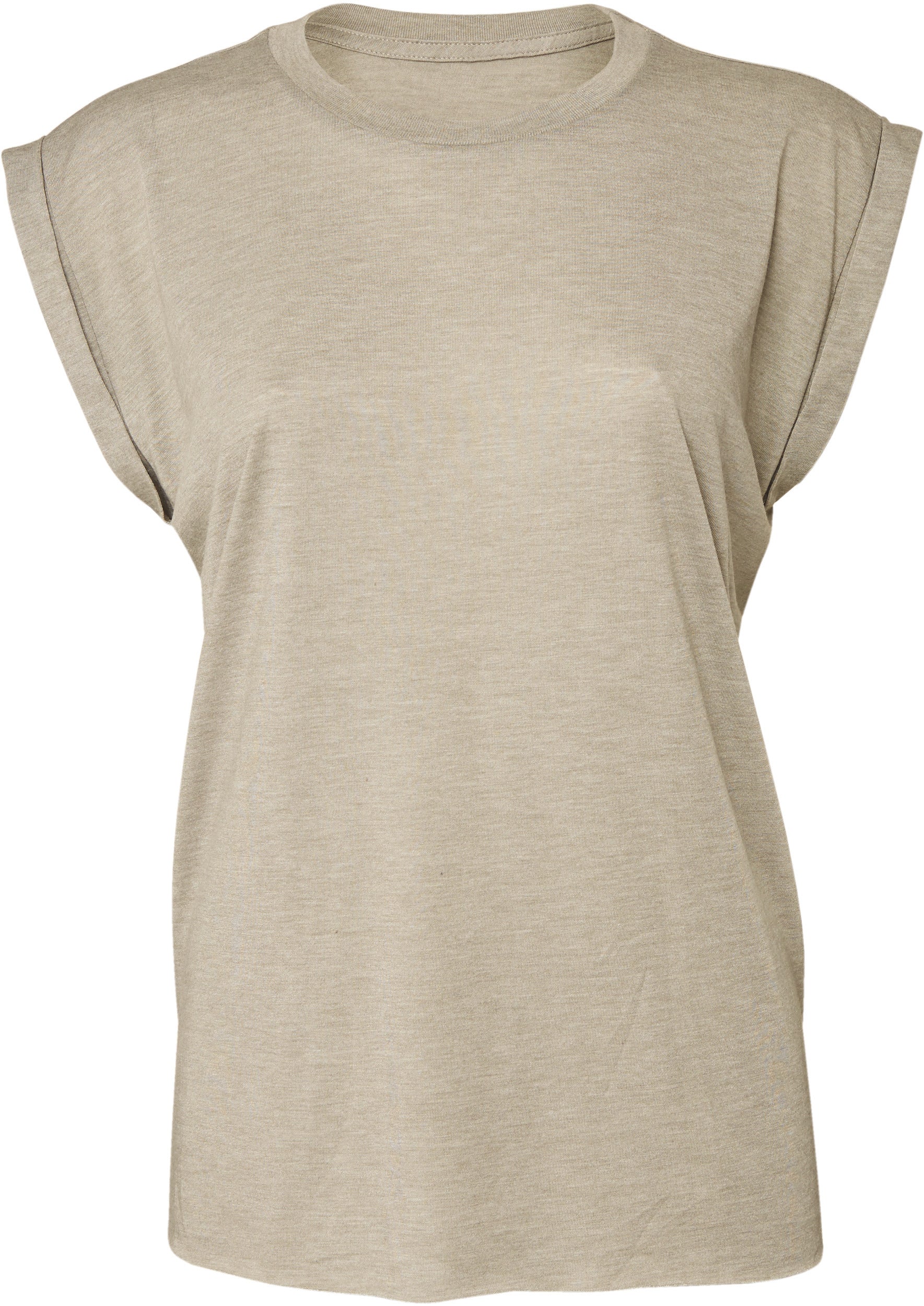 Soepel vallend T-shirt met opgerolde mouwen