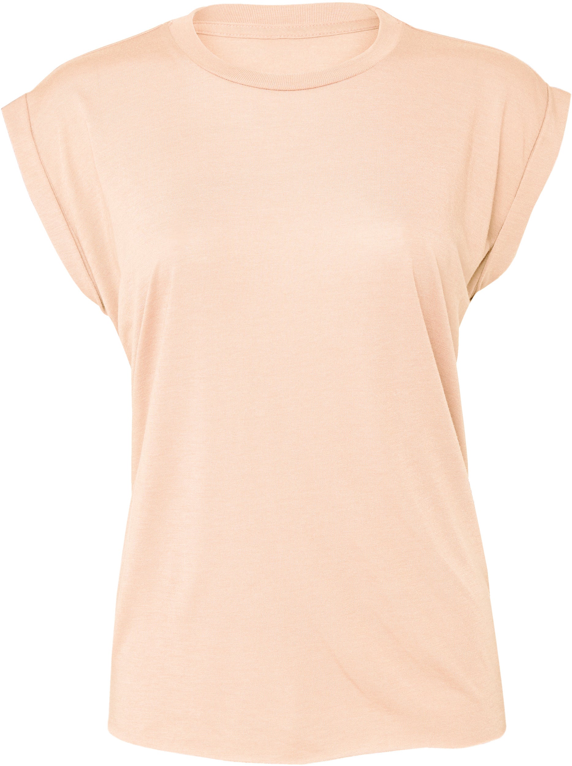 Soepel vallend T-shirt met opgerolde mouwen