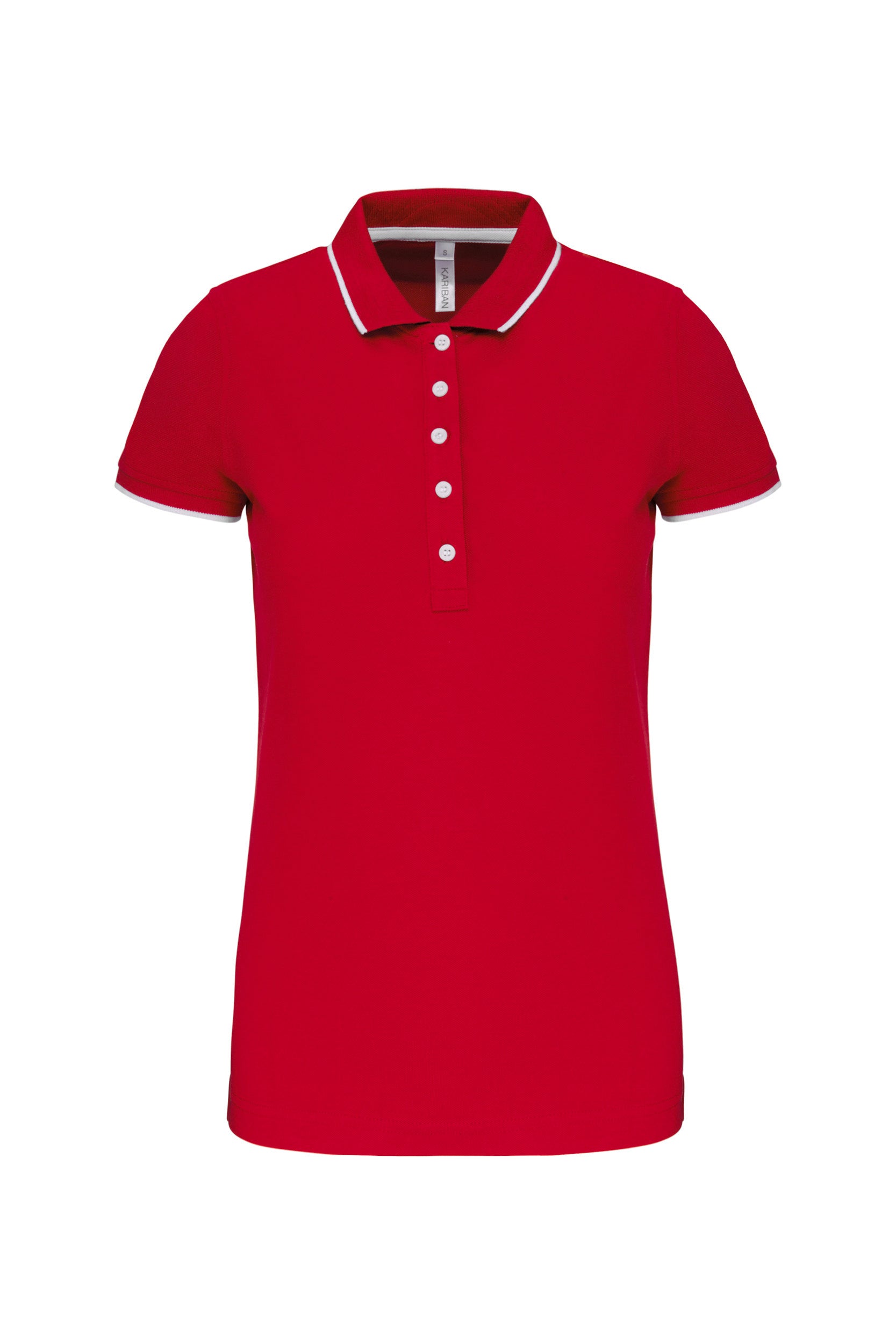 Polo maille piquée manches courtes femme