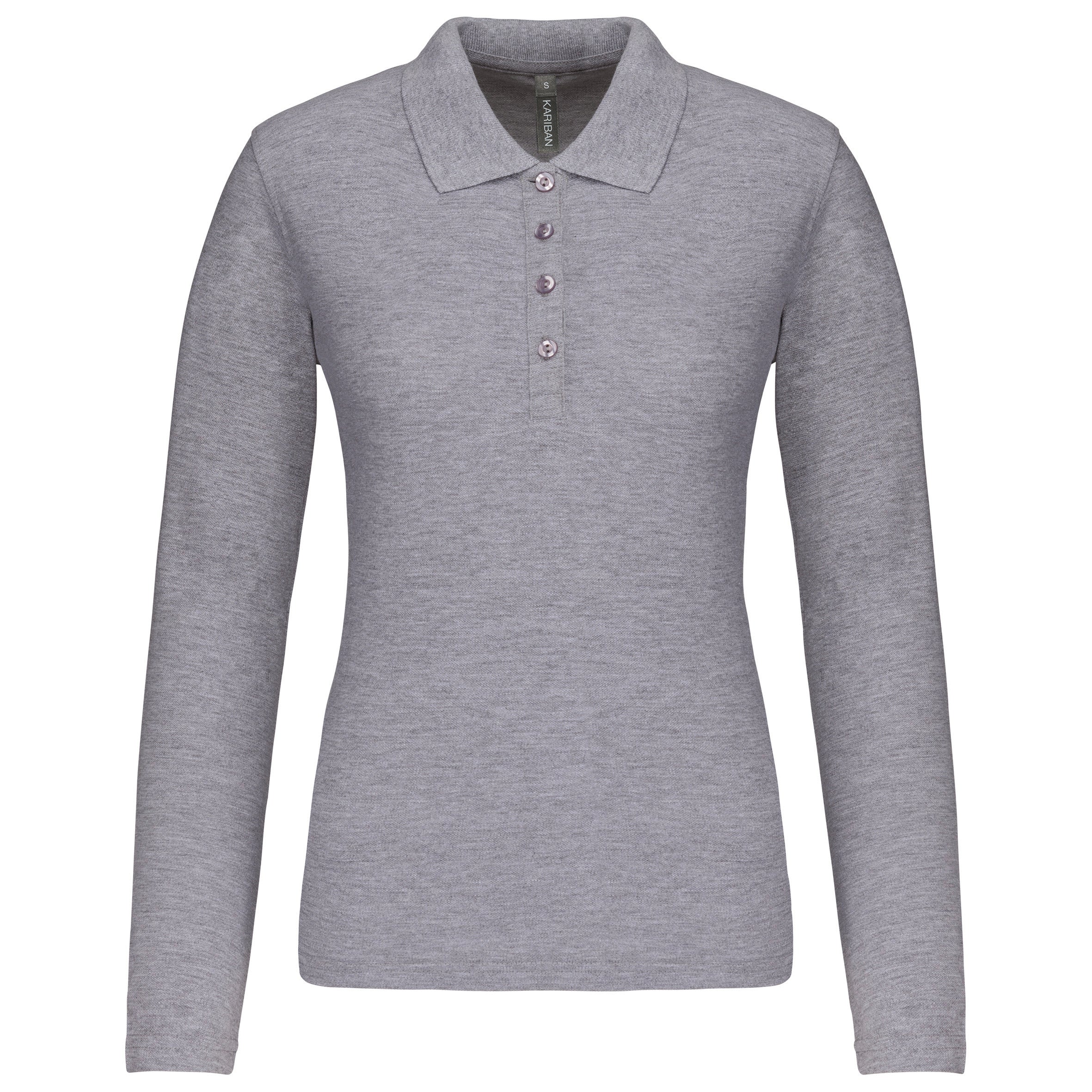 Polo piqué manches longues femme