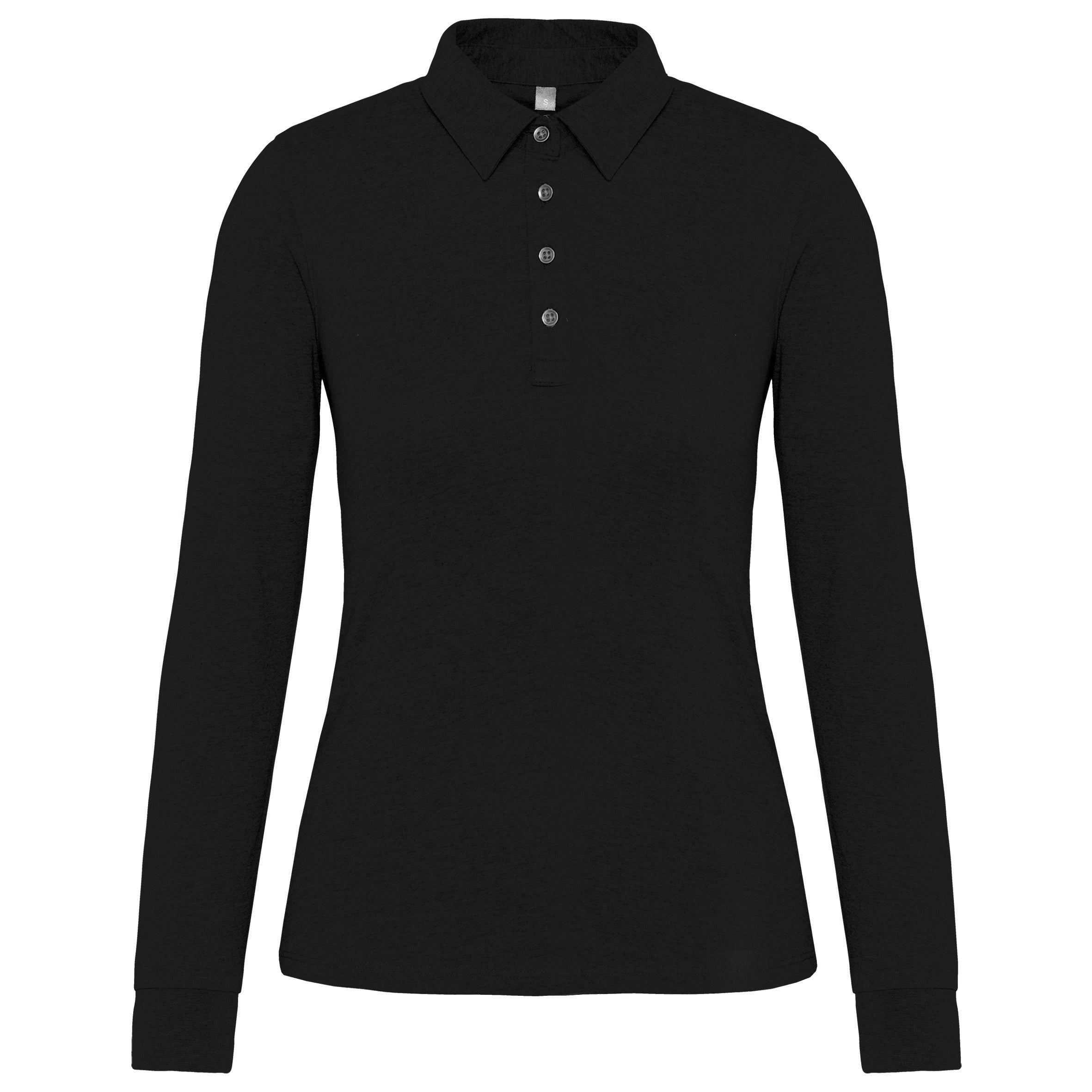Women's long-sleeved jersey polo shirt