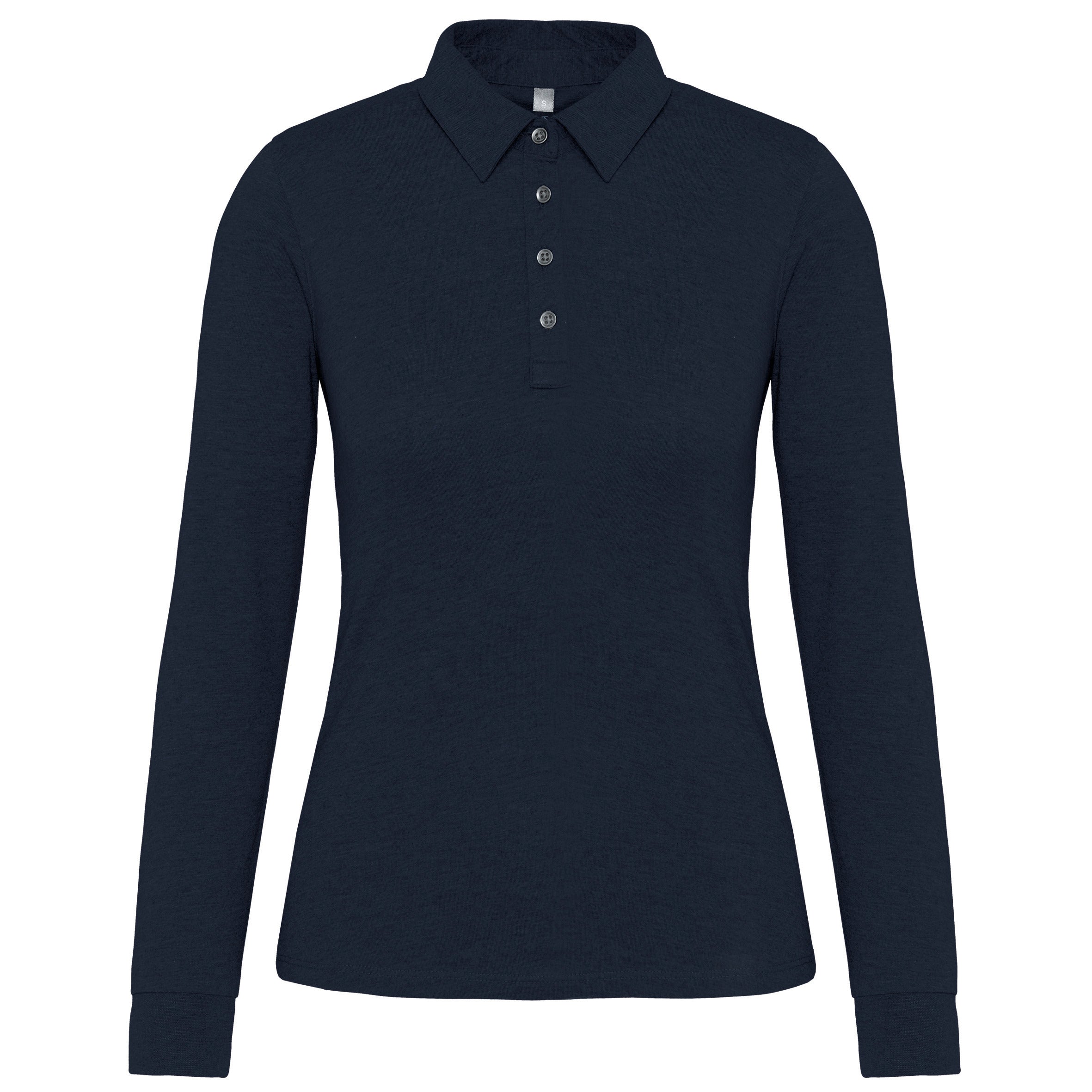 Women's long-sleeved jersey polo shirt