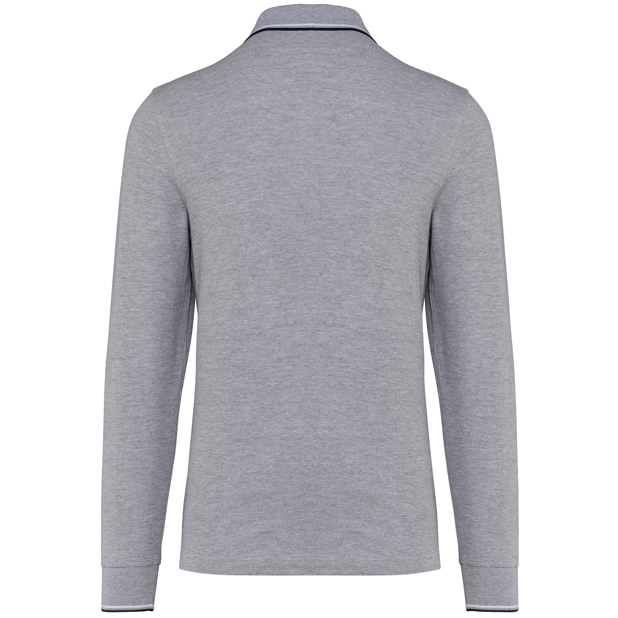 Polo maille piquée manches longues homme