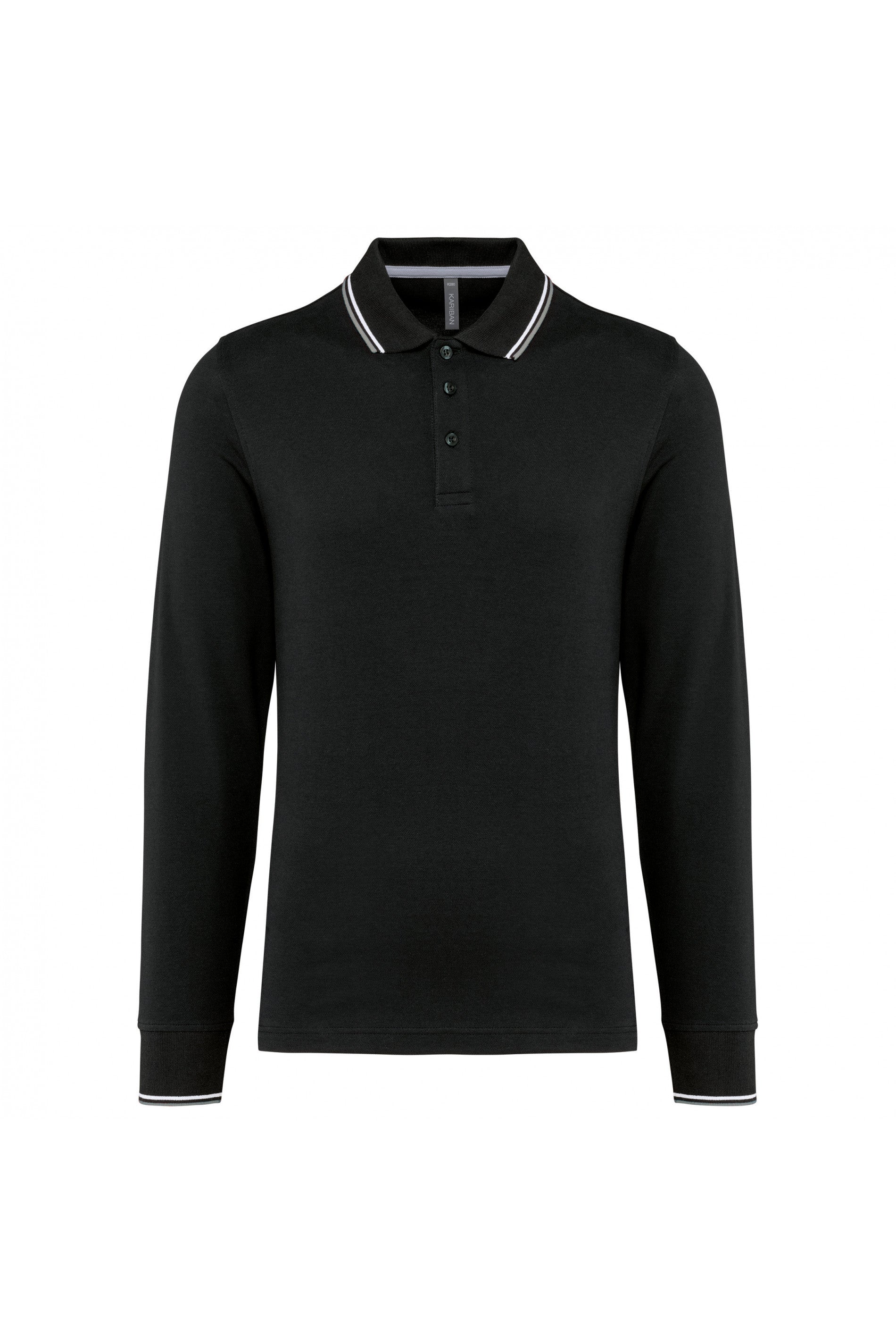 Polo maille piquée manches longues homme