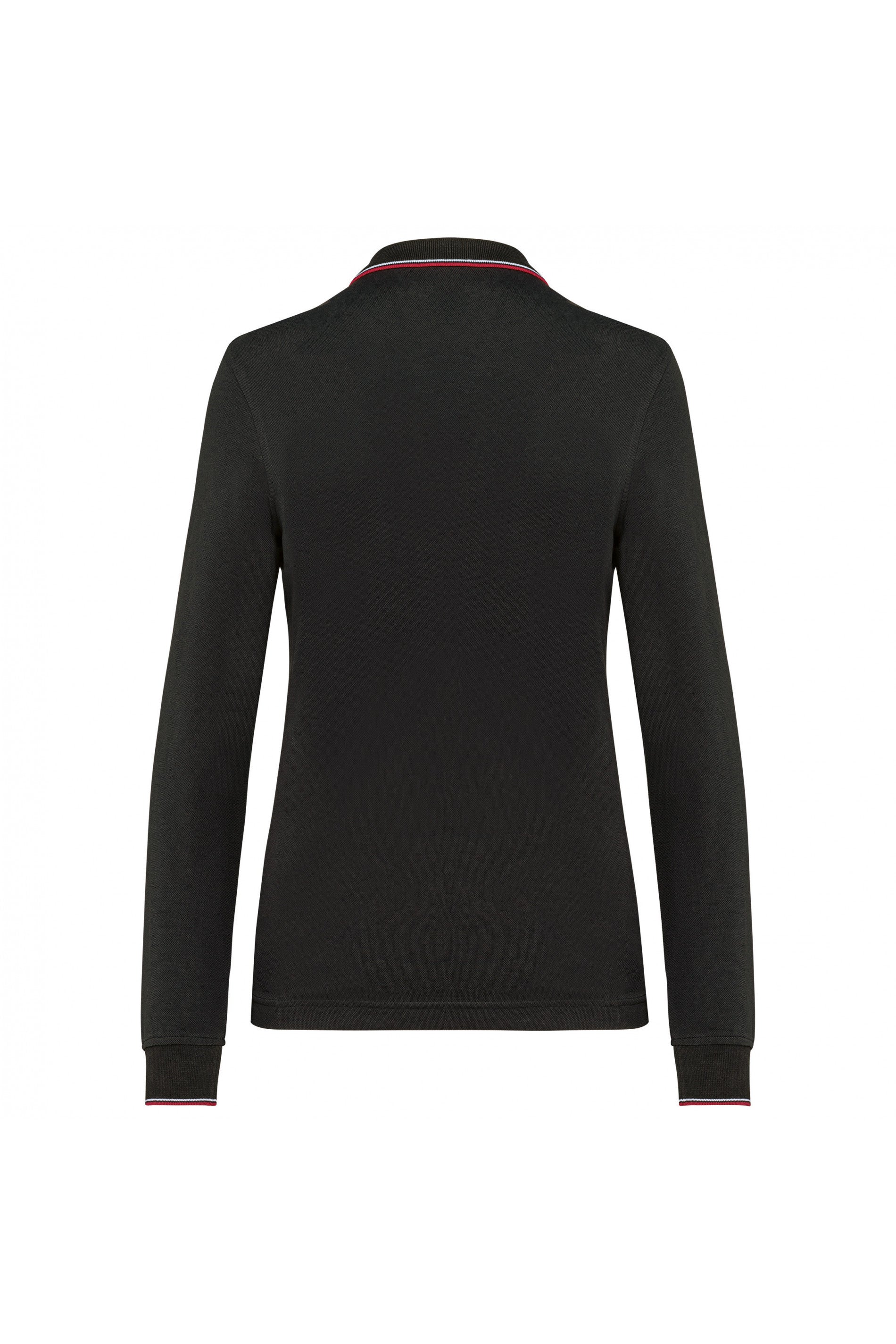 Polo maille piquée manches longues femme